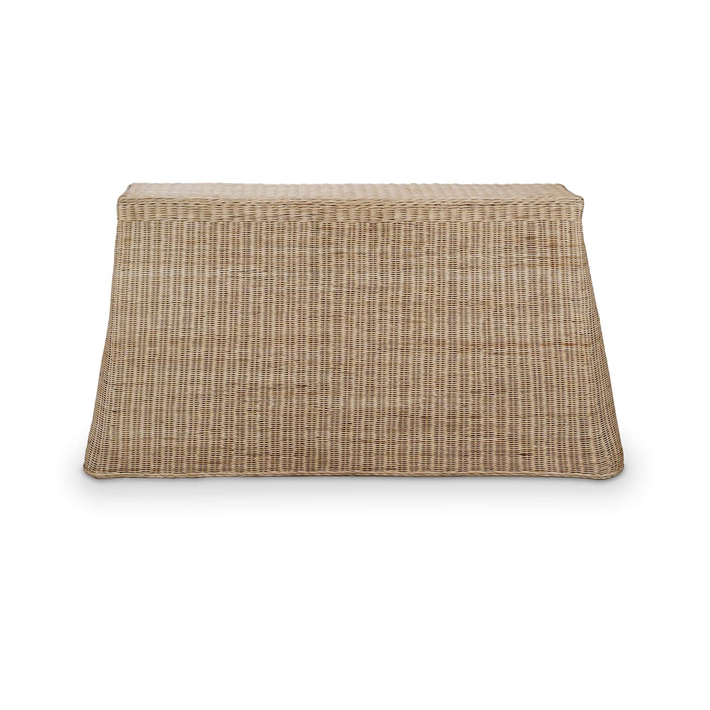 Asian Rattan Console Table For Sale