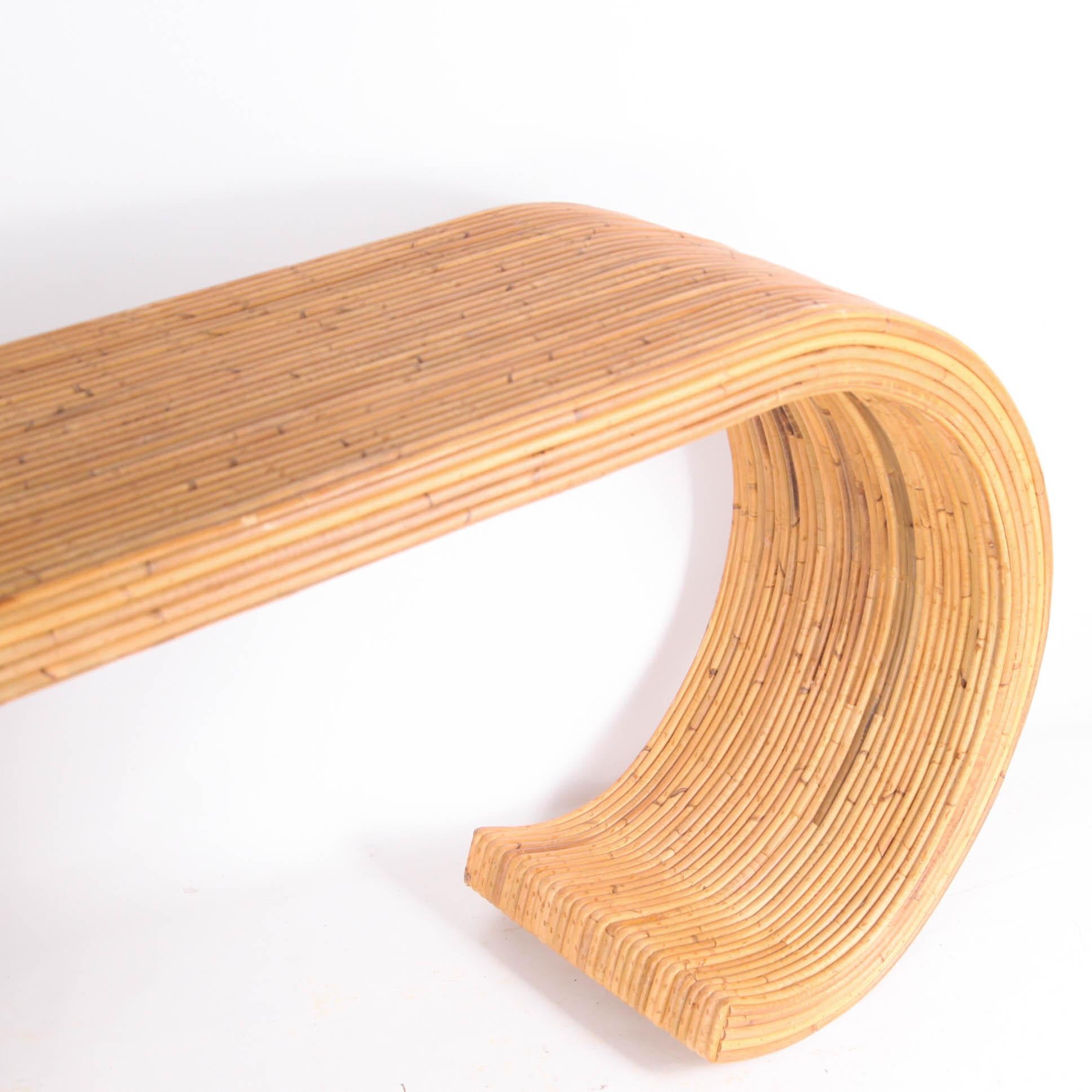 Mid-Century Modern Rattan Console Table For Sale