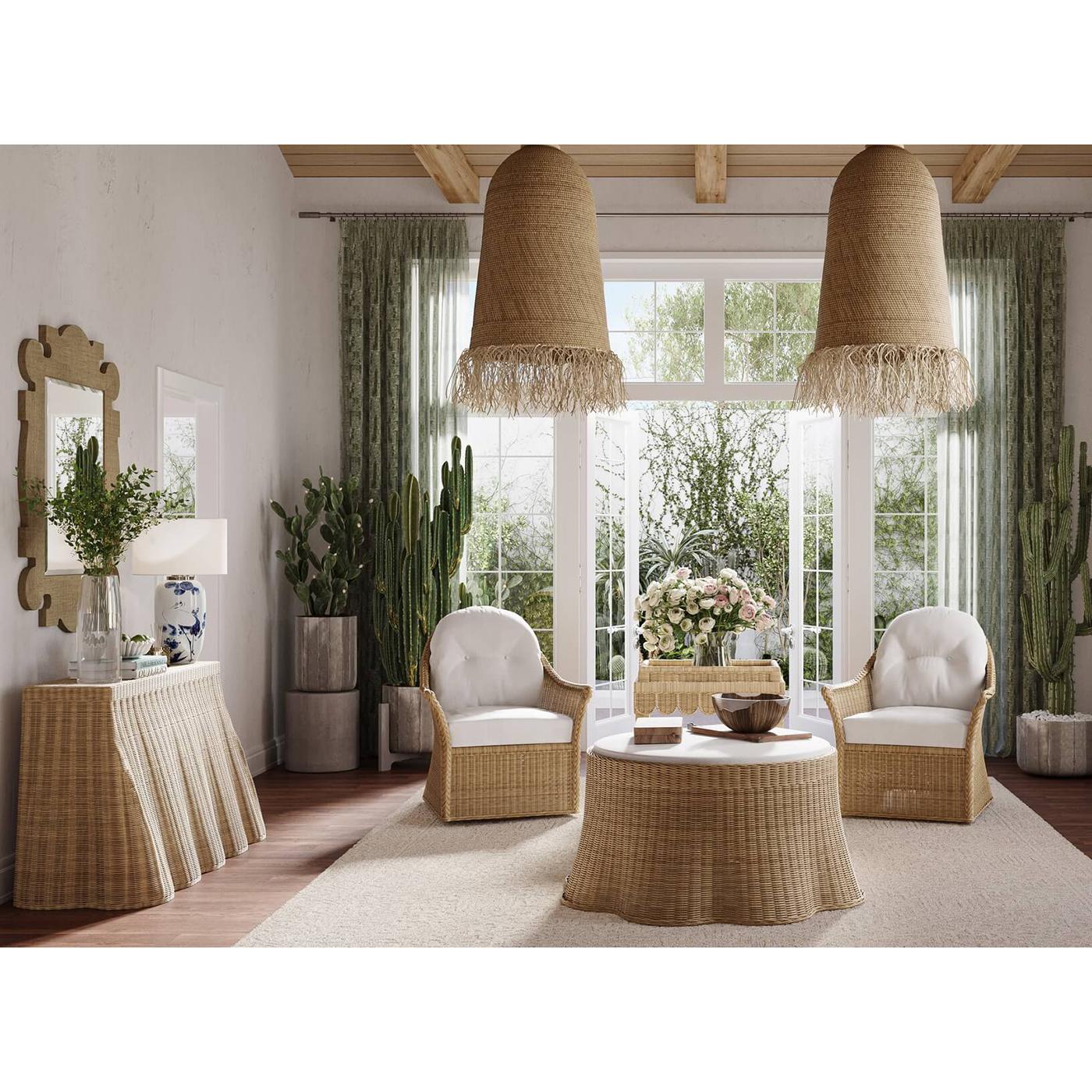 Rattan Console Table For Sale 2