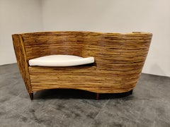 Rattan Conversation Chair by Vivai del Sud, 1980s