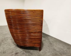 Rattan Conversation Chair by Vivai del Sud, 1980s