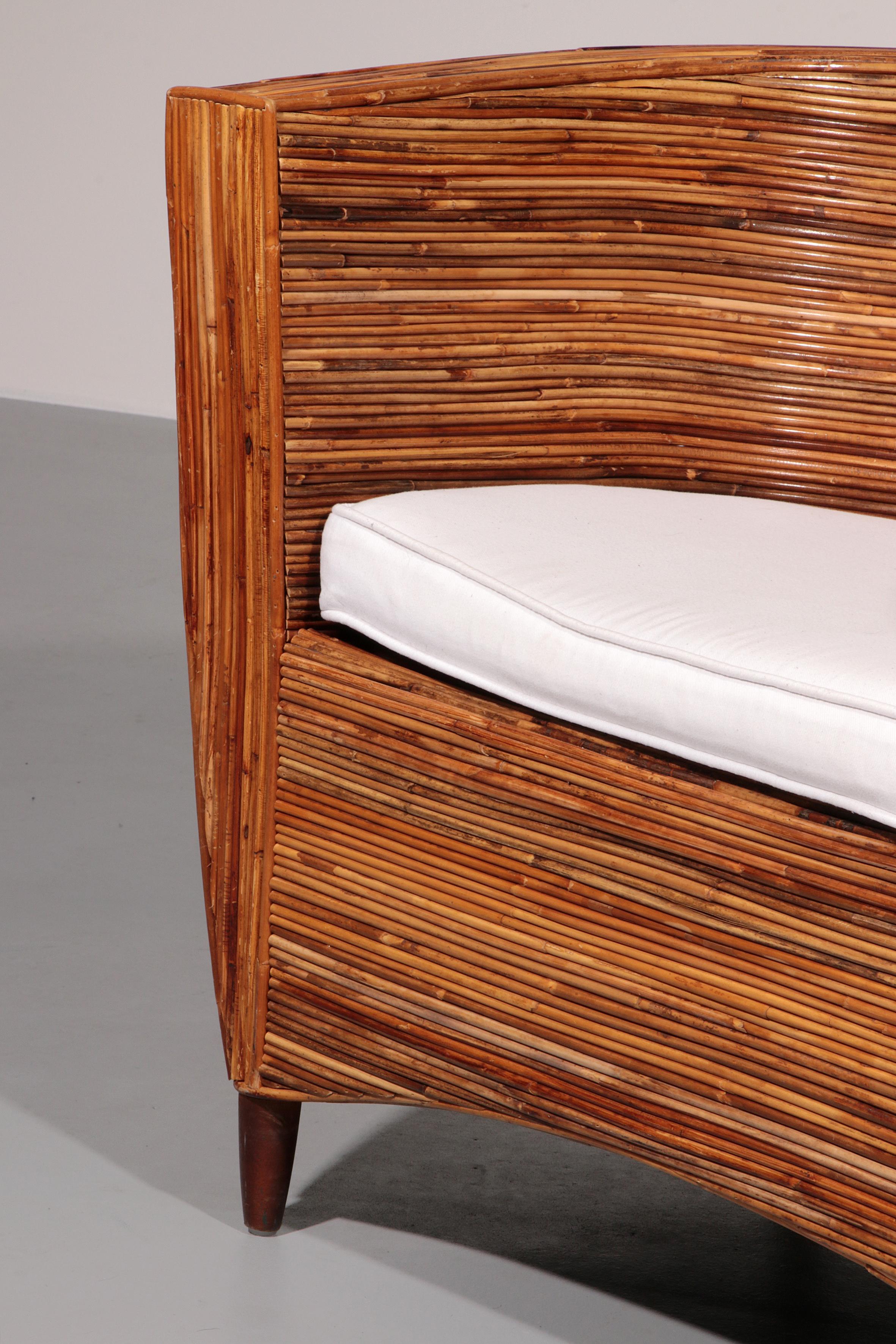 Rattan Conversation Chair by Vivai del Sud, 1980s In Good Condition In Oirlo, LI