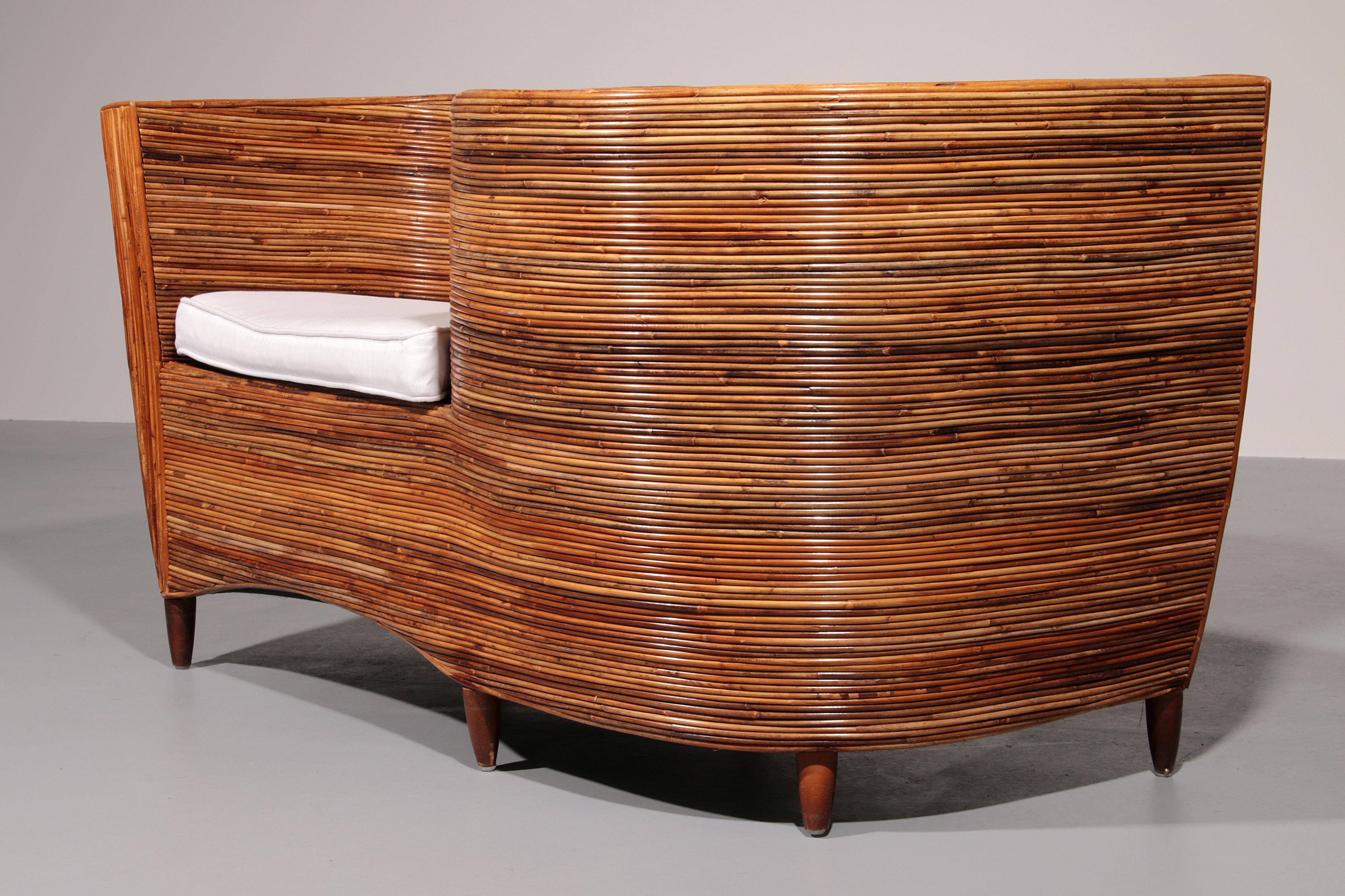 Late 20th Century Rattan Conversation Chair by Vivai del Sud, 1980s
