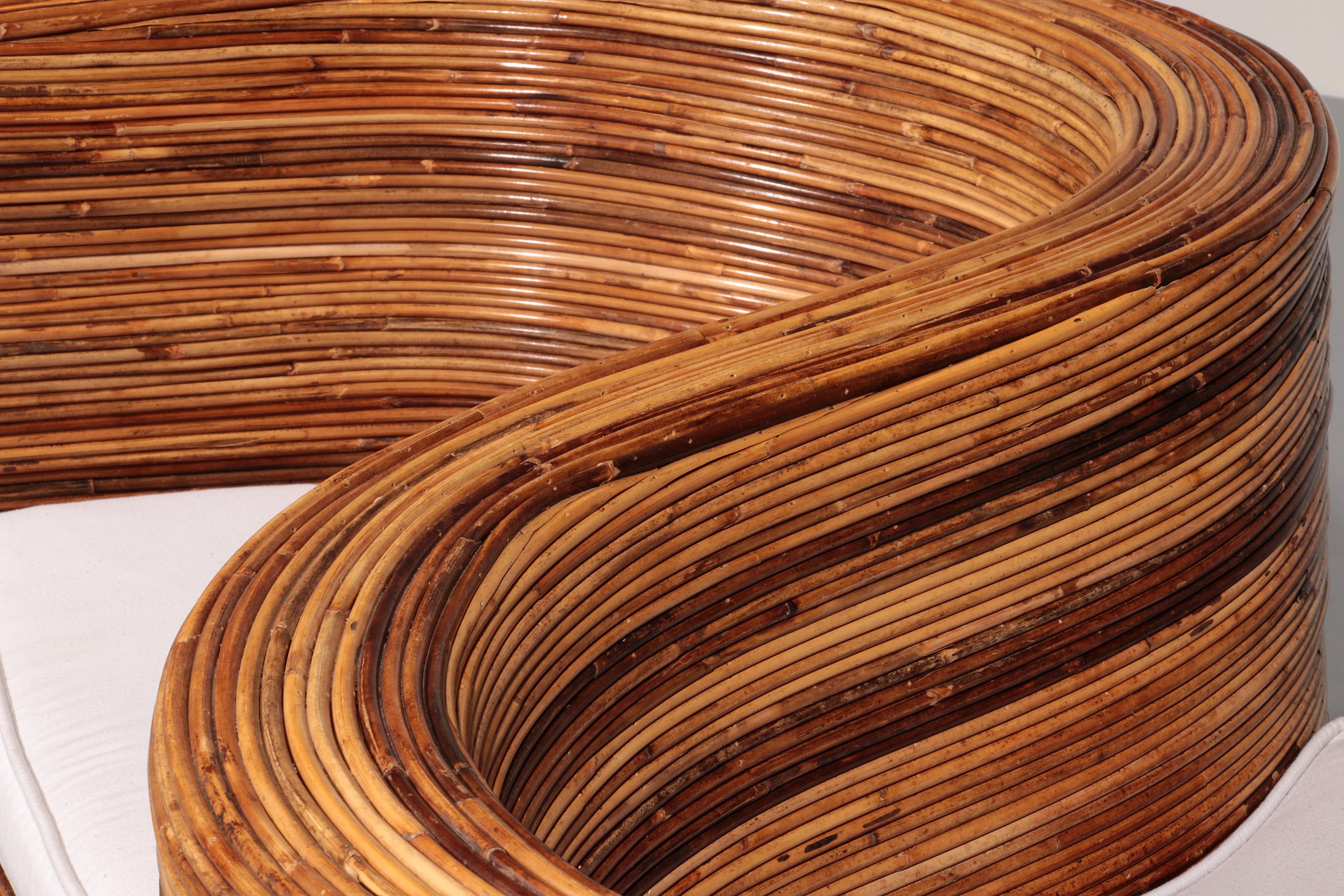 Rattan Conversation Chair by Vivai del Sud, 1980s 1