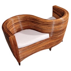 Vintage Rattan Conversation Chair by Vivai del Sud, 1980s