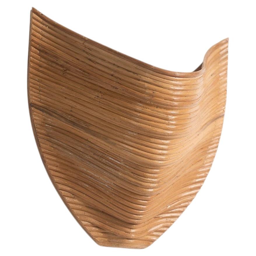 Rattan Core Wall Sconce 'Aurora'  Handcrafted Sculptural Uplight