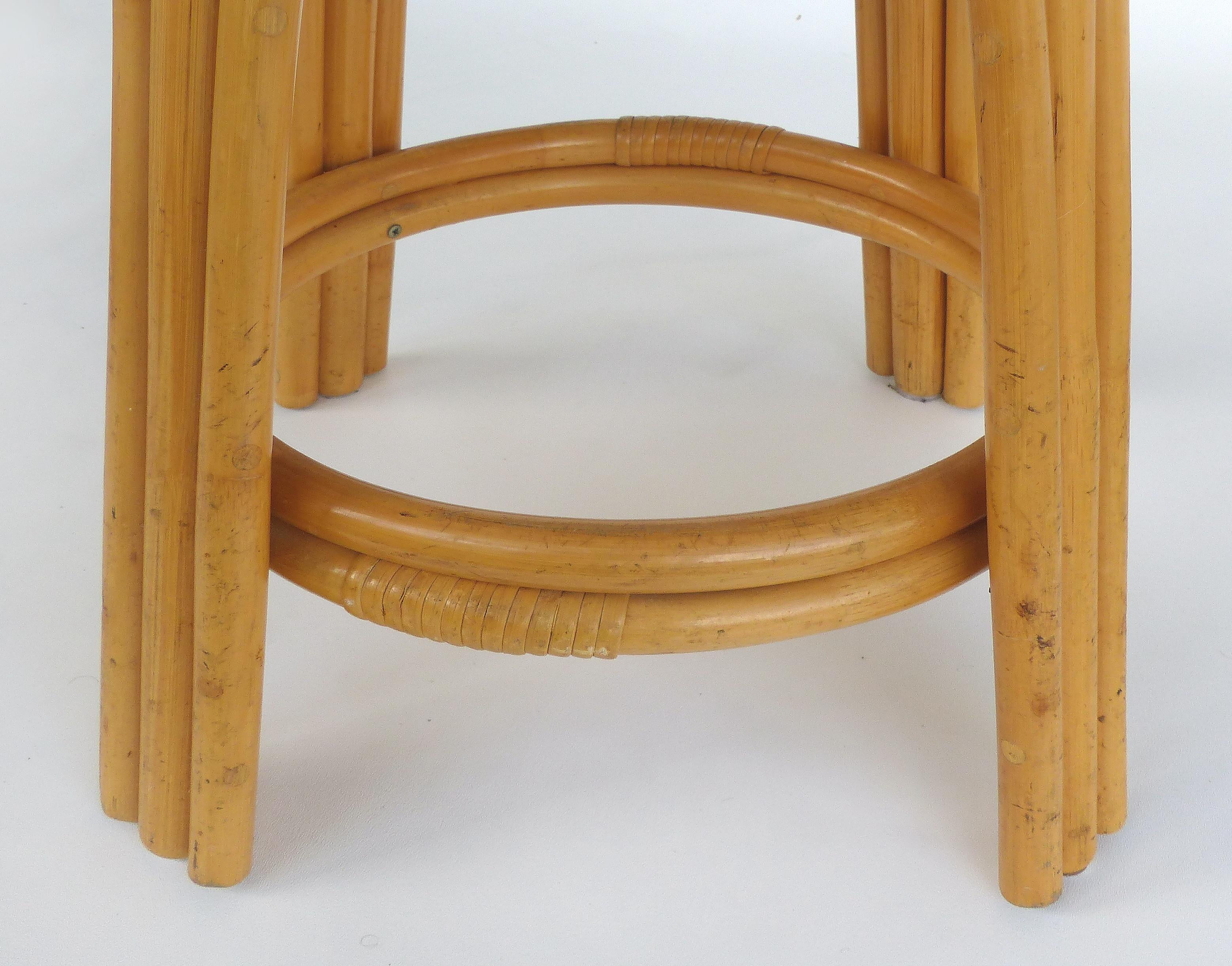 American Clark Casual Furniture Rattan Counter Stools, three available