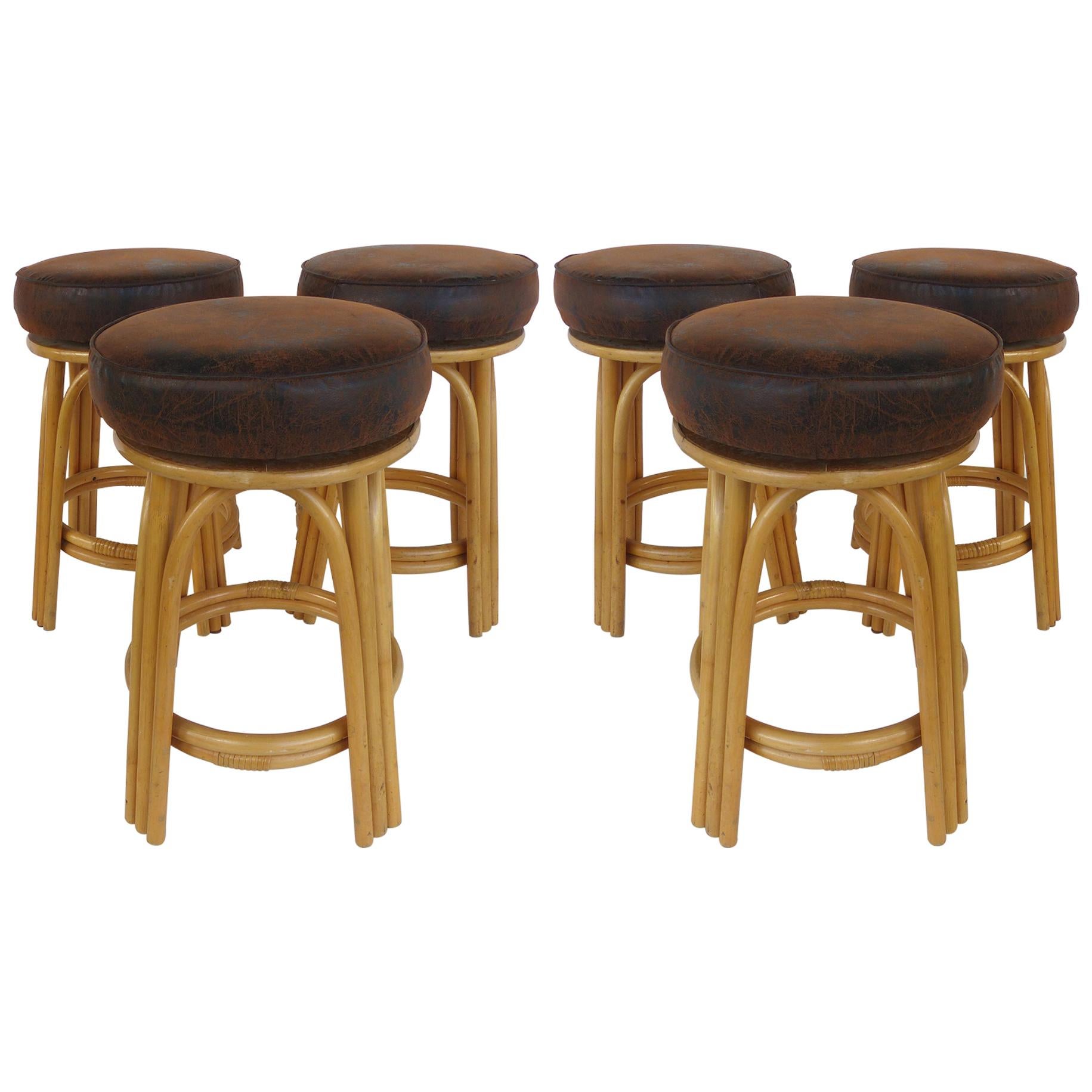 Clark Casual Furniture Rattan Counter Stools, three available
