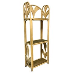 Rattan Crespi Style Split Reed Bookshelf/Étagère