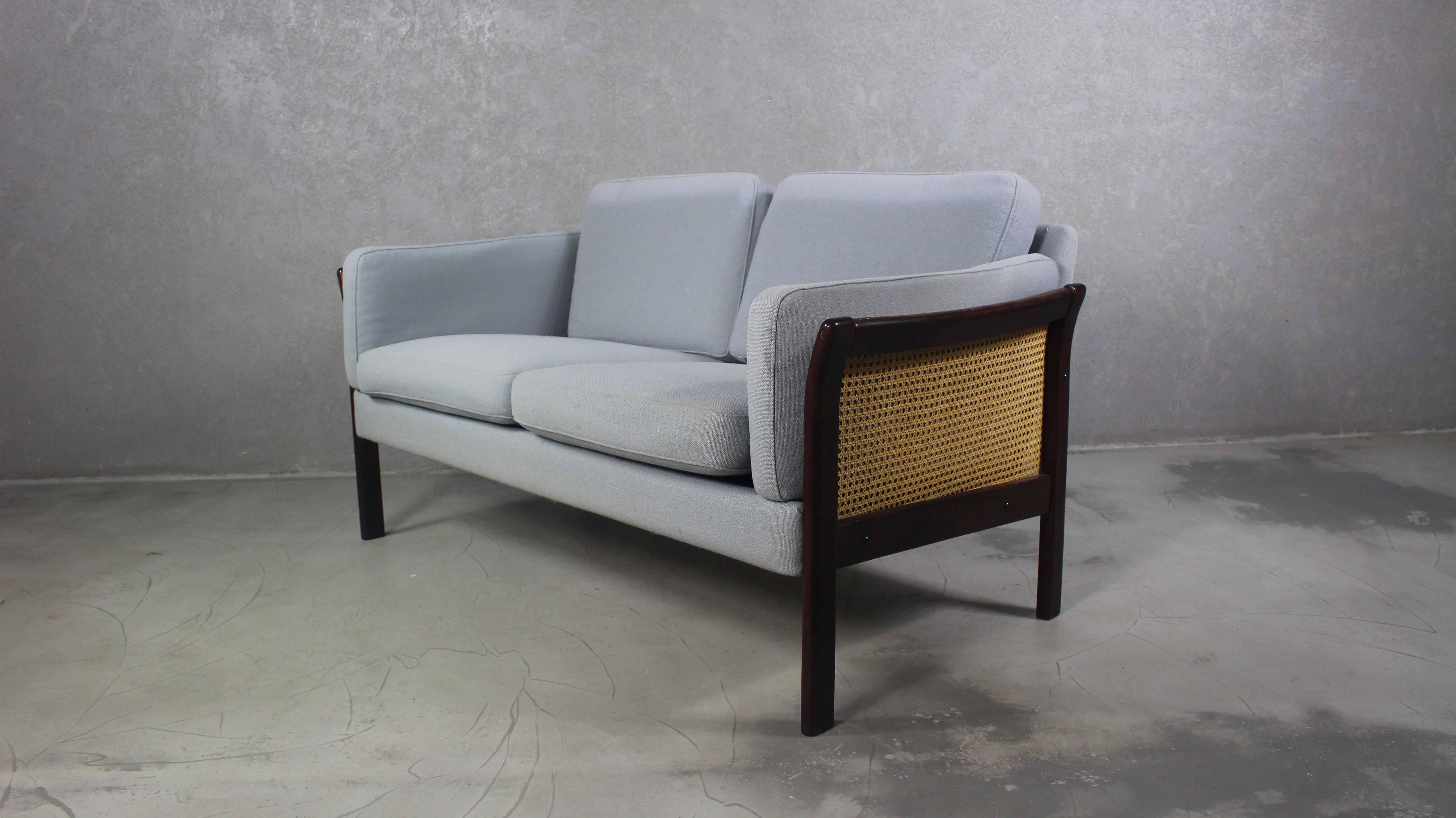 Rattan Danish Sofa, 1970s For Sale 4