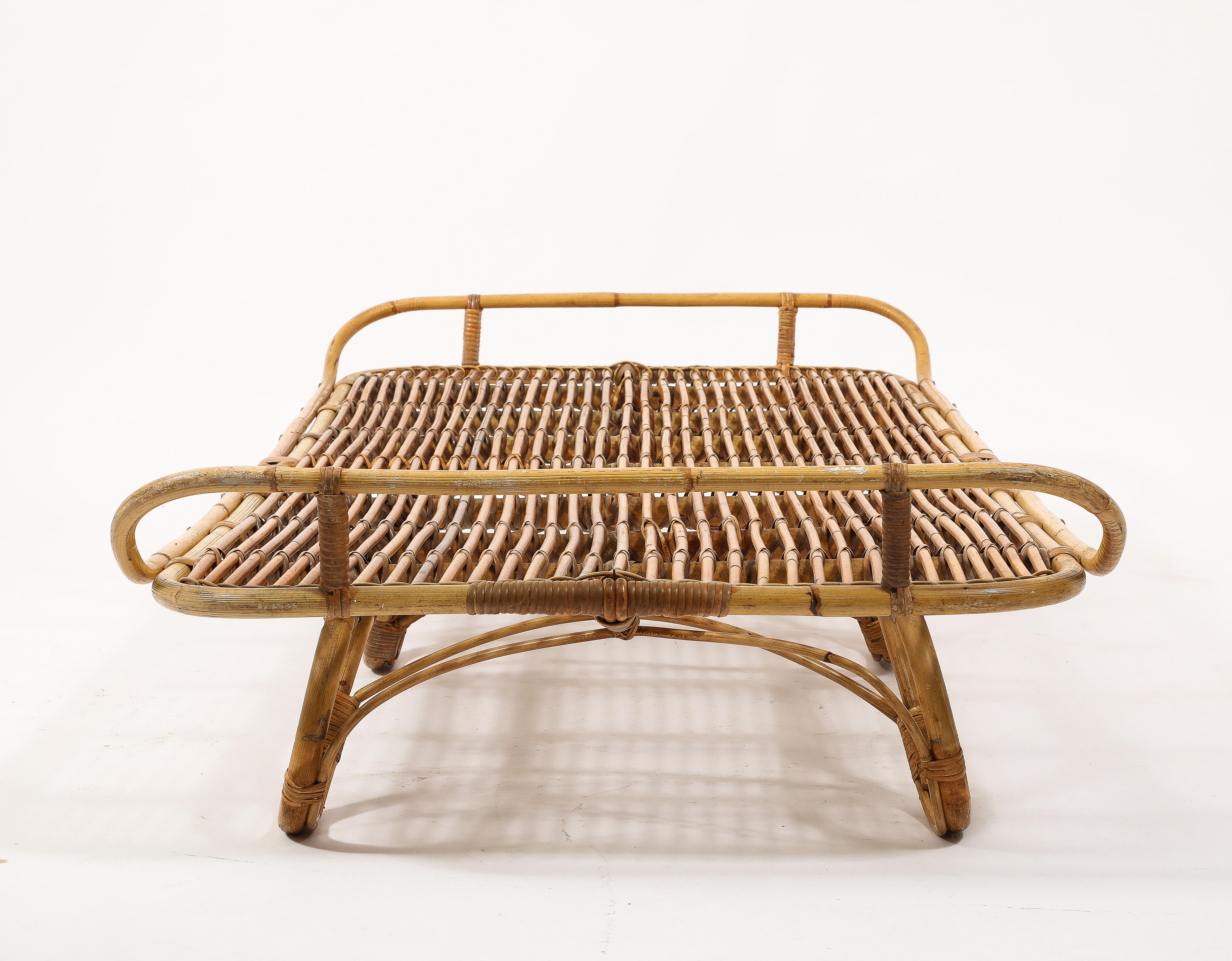 Méridienne en rotin dans le style de Louis Sognot, France, années 1960 en vente 6