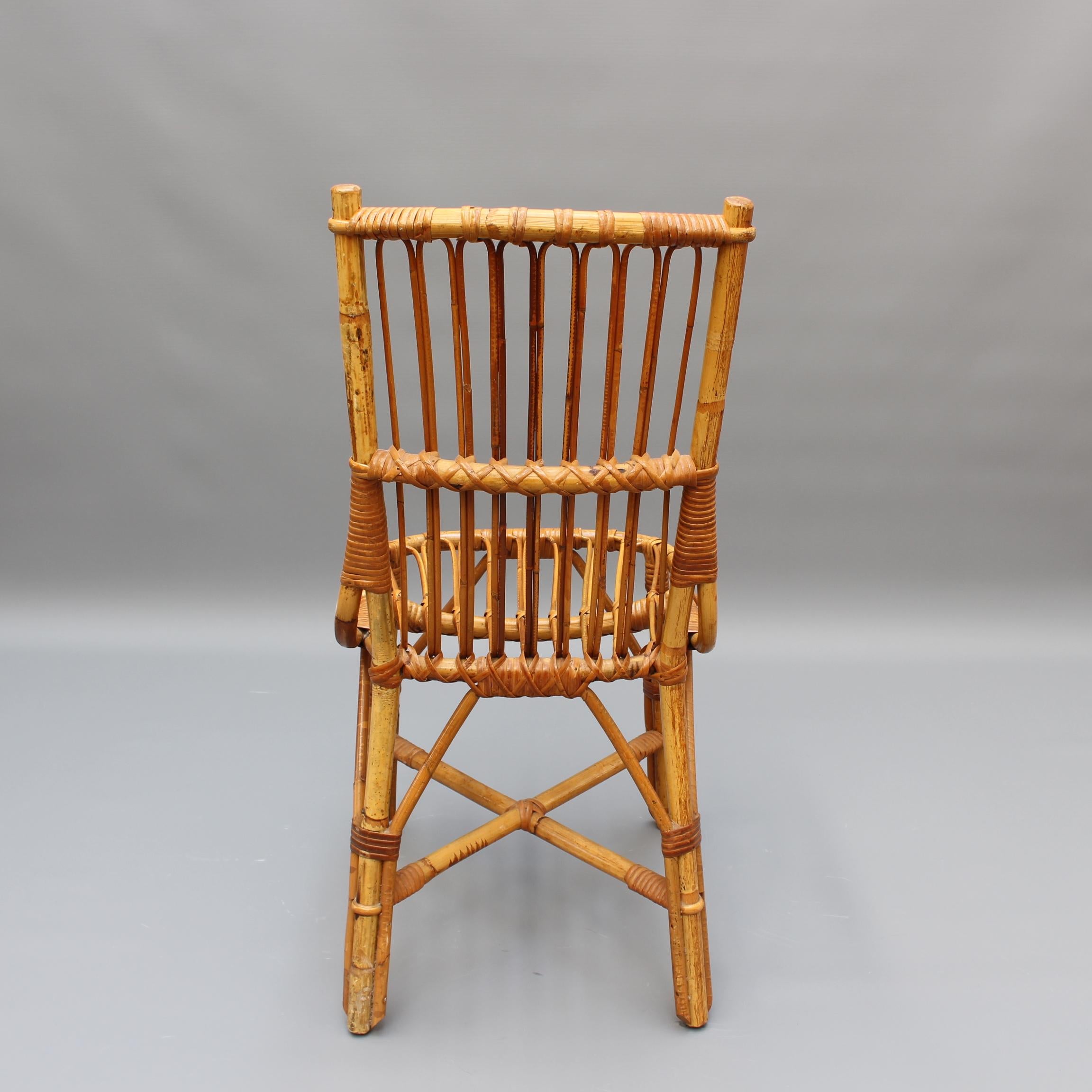 Rattan Desk / Vanity Table and Chair by Louis Sognot 'circa 1950s' 9