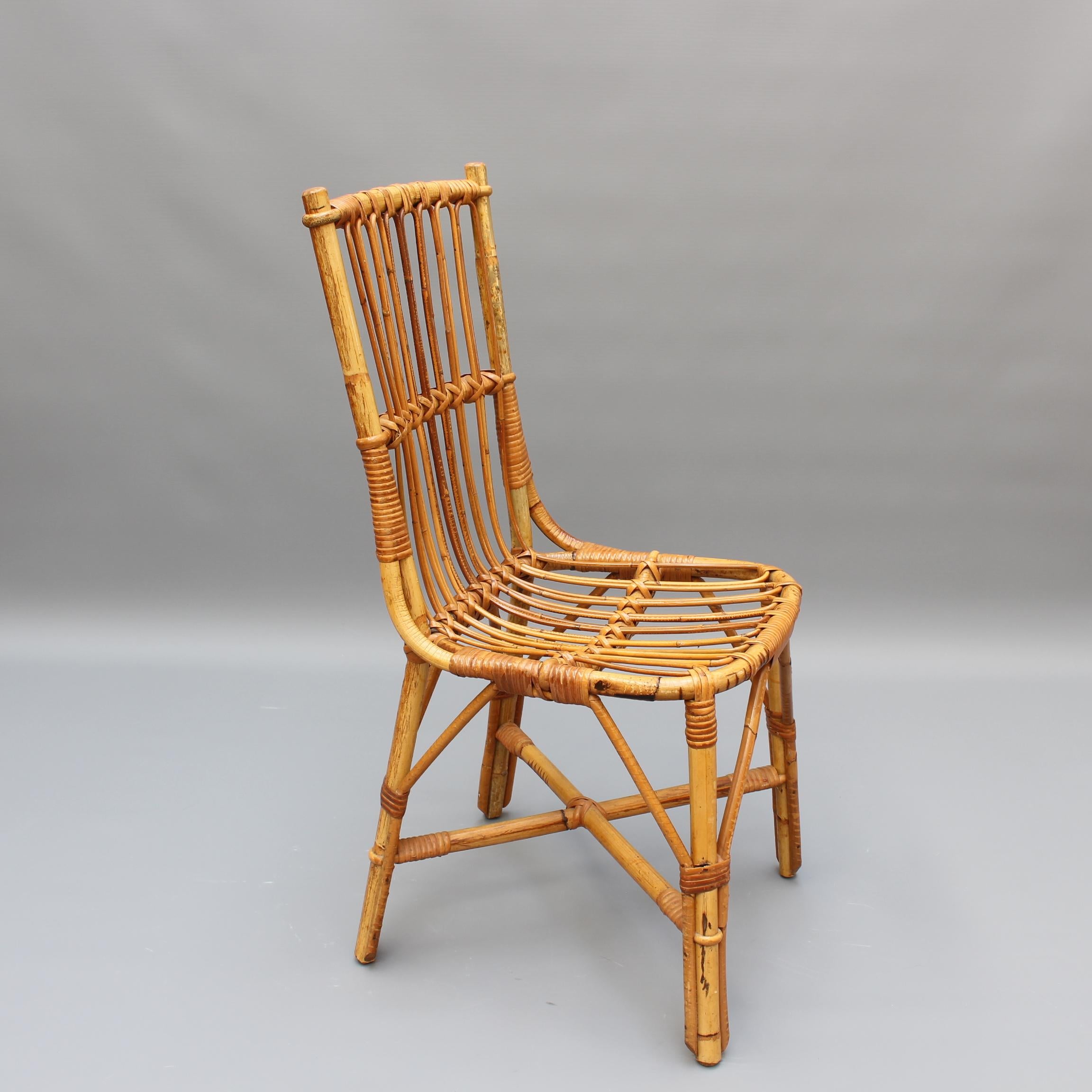 Rattan Desk / Vanity Table and Chair by Louis Sognot 'circa 1950s' 10