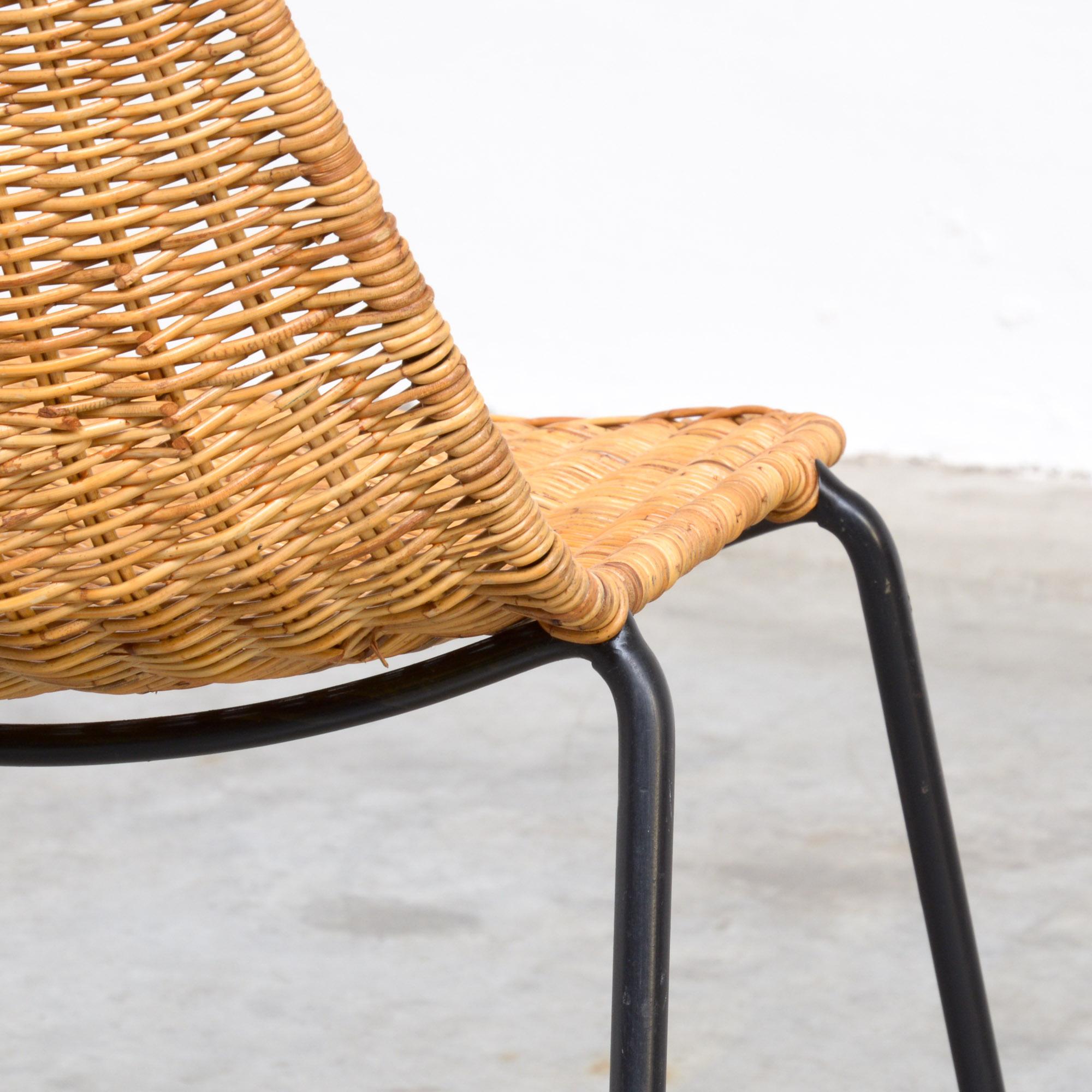 Wicker Dining Chairs by Gian Franco Legler 1