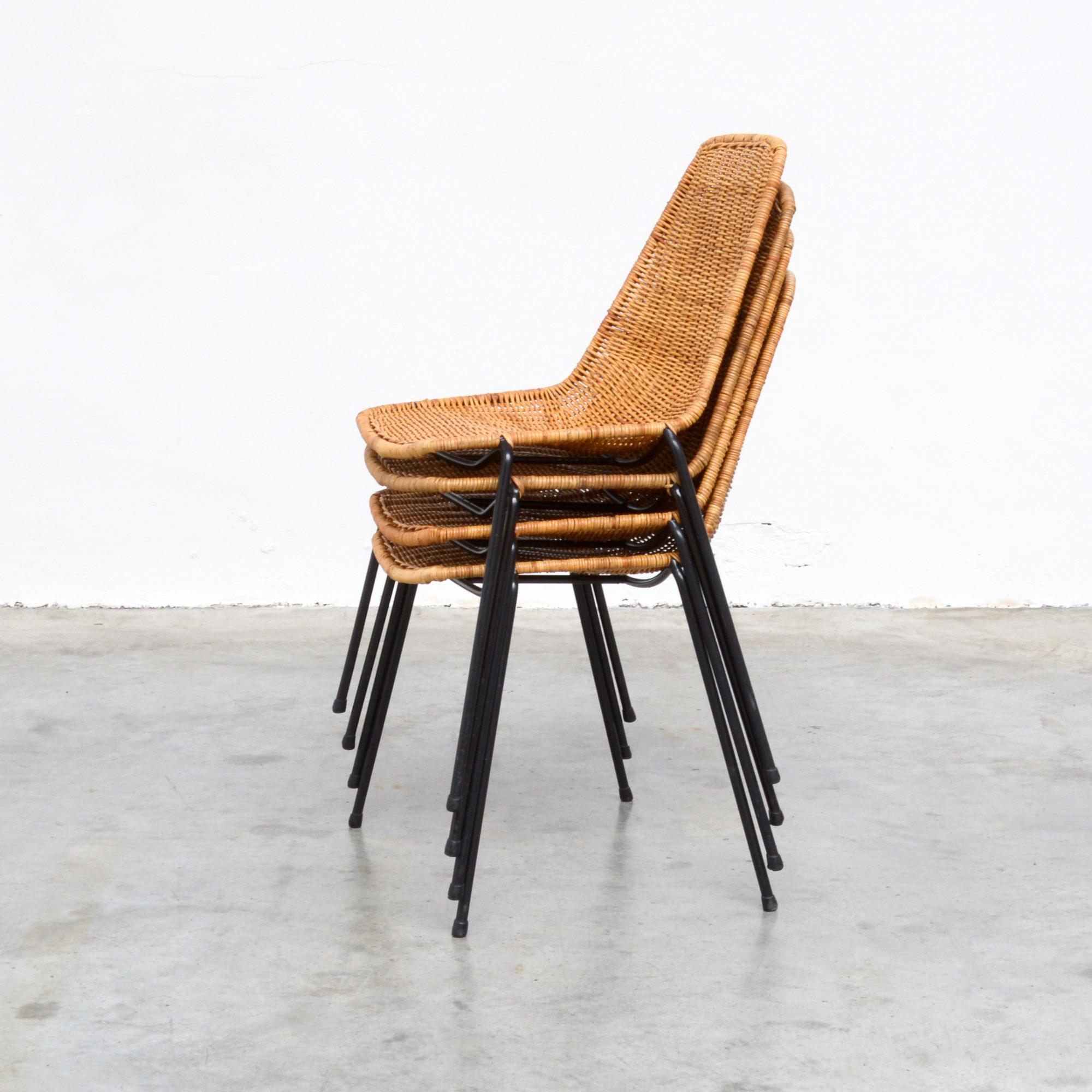 Wicker Dining Chairs by Gian Franco Legler 5
