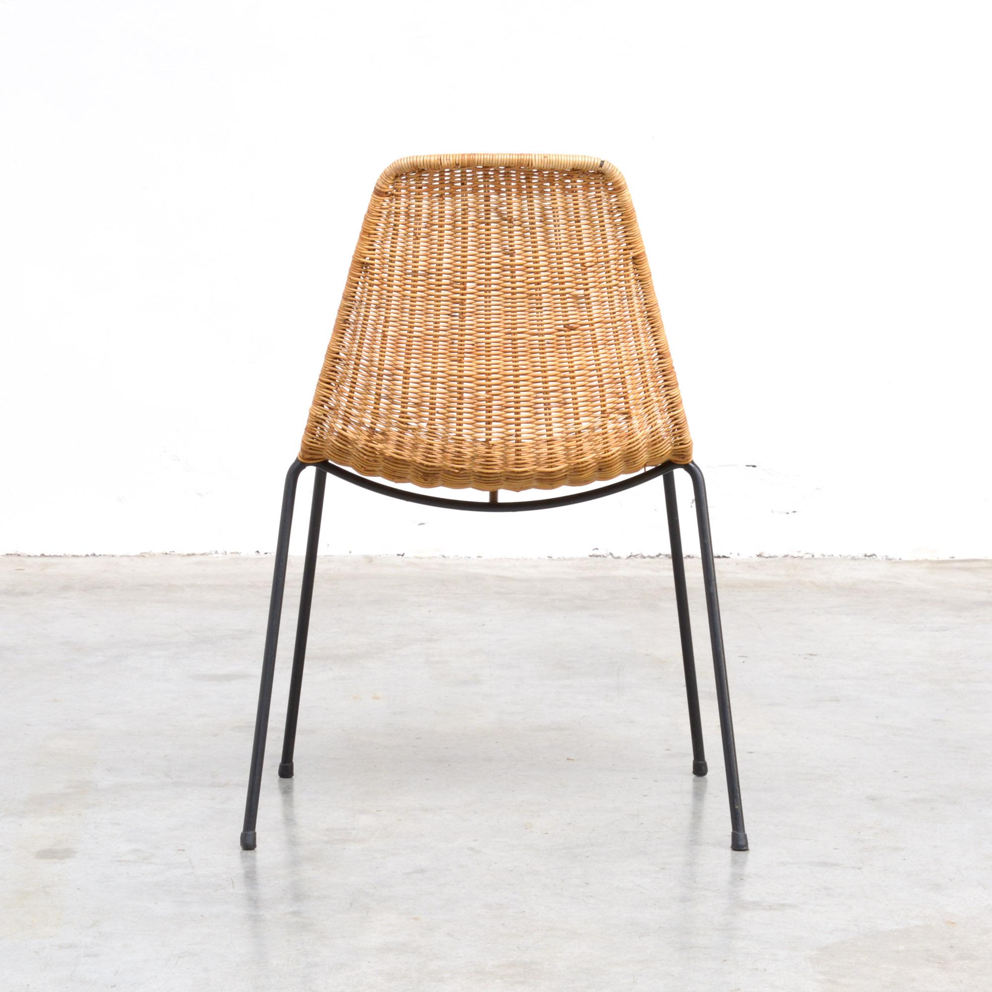 Mid-20th Century Wicker Dining Chairs by Gian Franco Legler