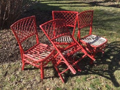 Rattan Dining Chairs Mid Century Bamboo Side Chairs Set 4 Rattan Indoor Outdoor