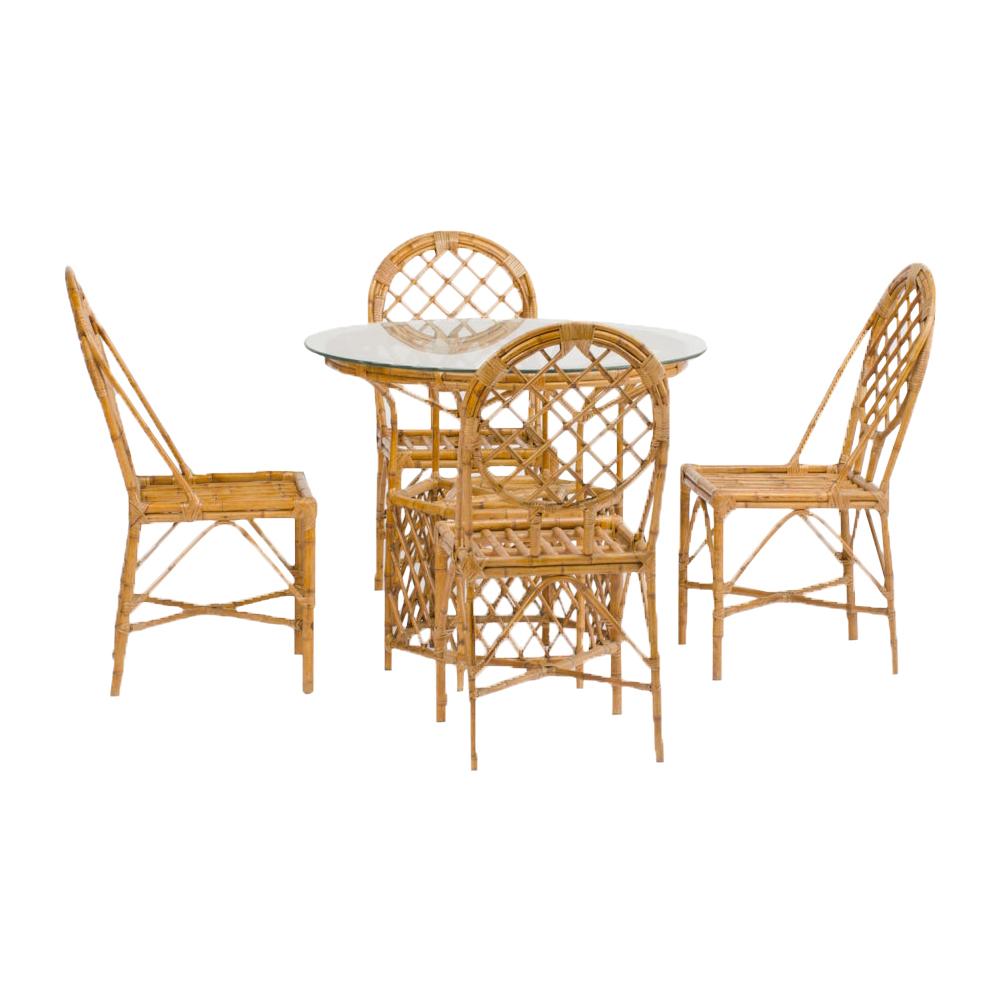 Dining Room Table and Eight Chairs, Bamboo, circa 2000 For Sale at 1stDibs