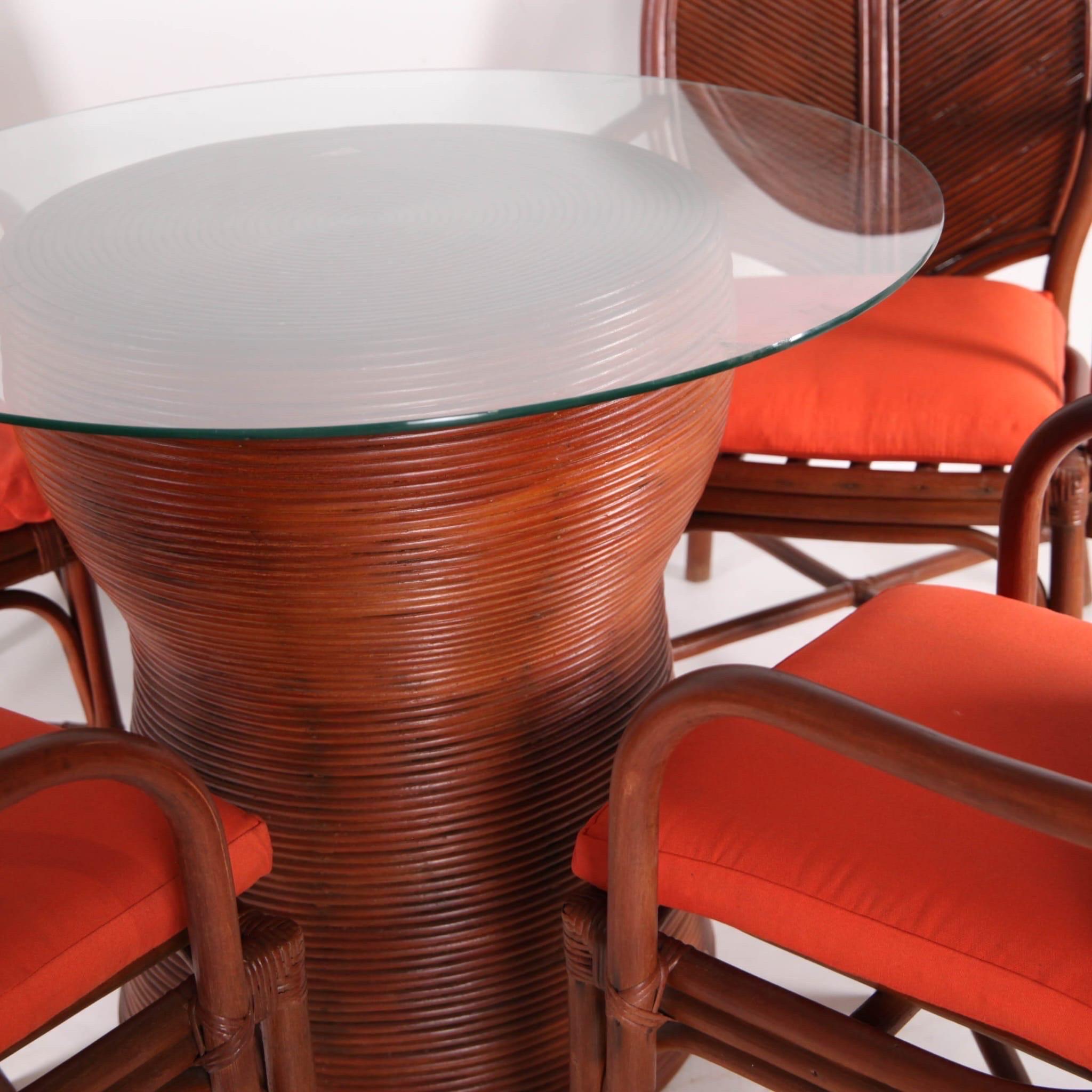 Fine XX secolo Set da pranzo in rattan in vendita