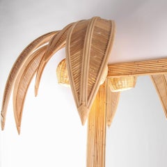 Rattan Double Coconut Trees / palm tree Mirror with Coconut Lights