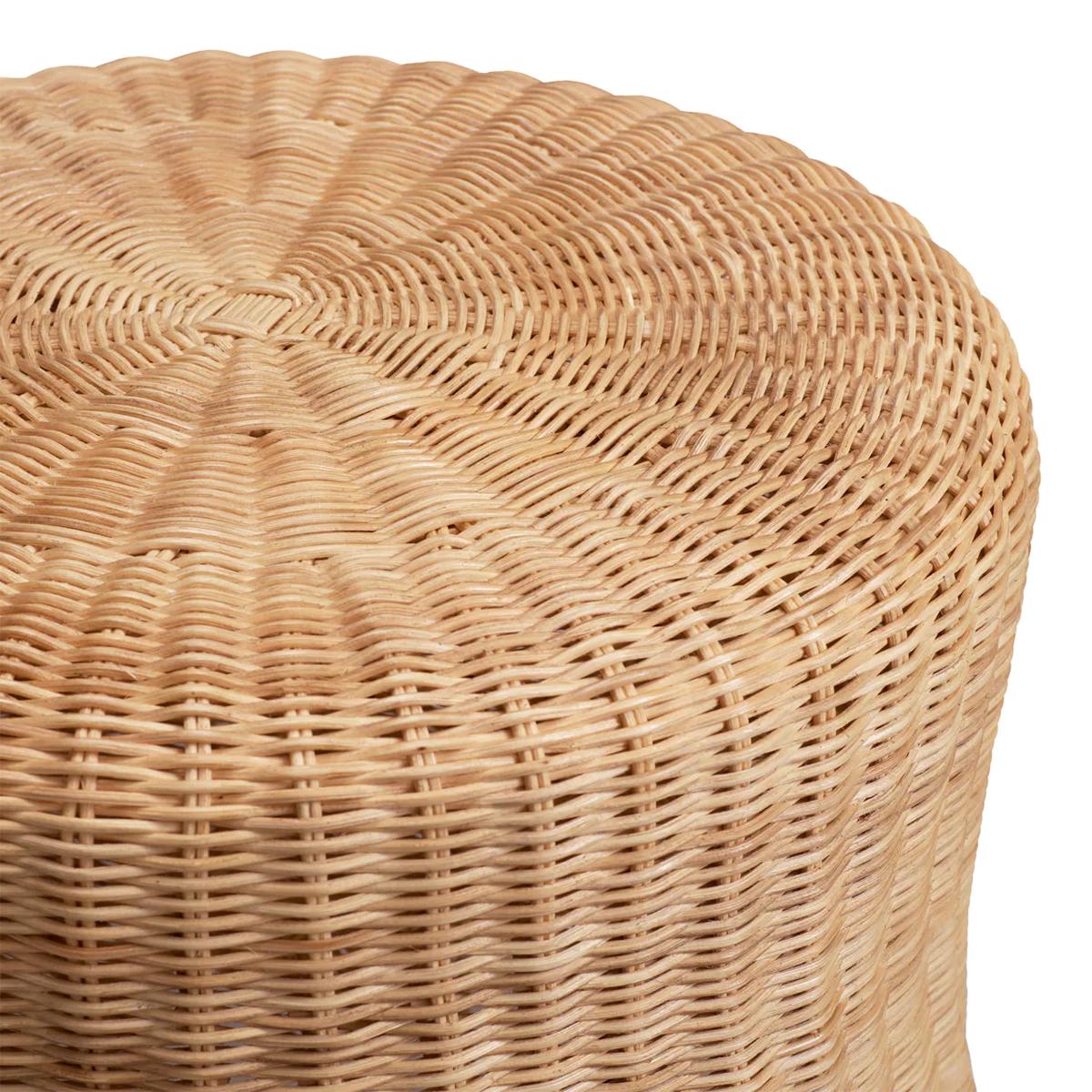 Rattan Drape Side Table For Sale 1