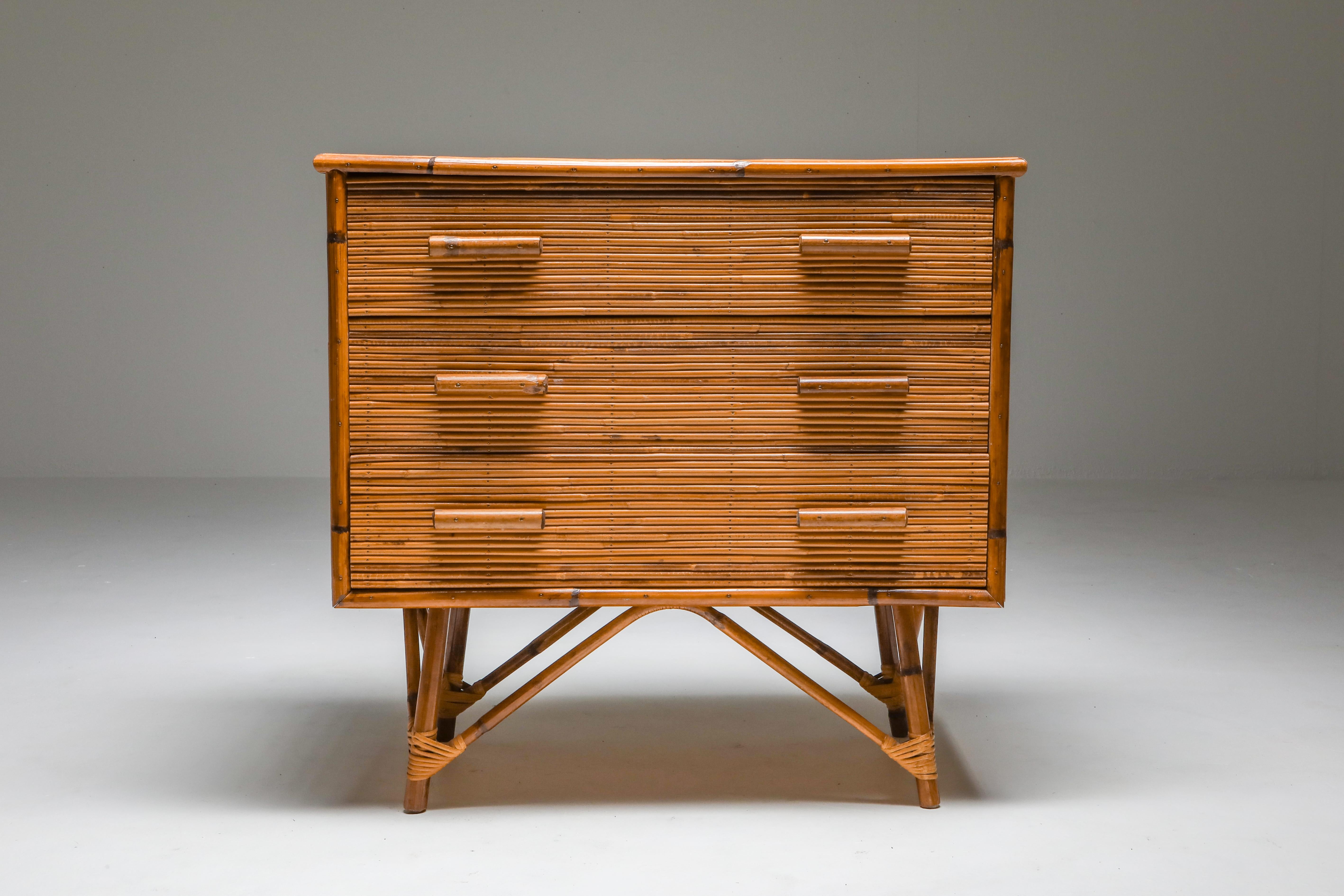 International Style Rattan Drawer Chest by Vivai del Sud