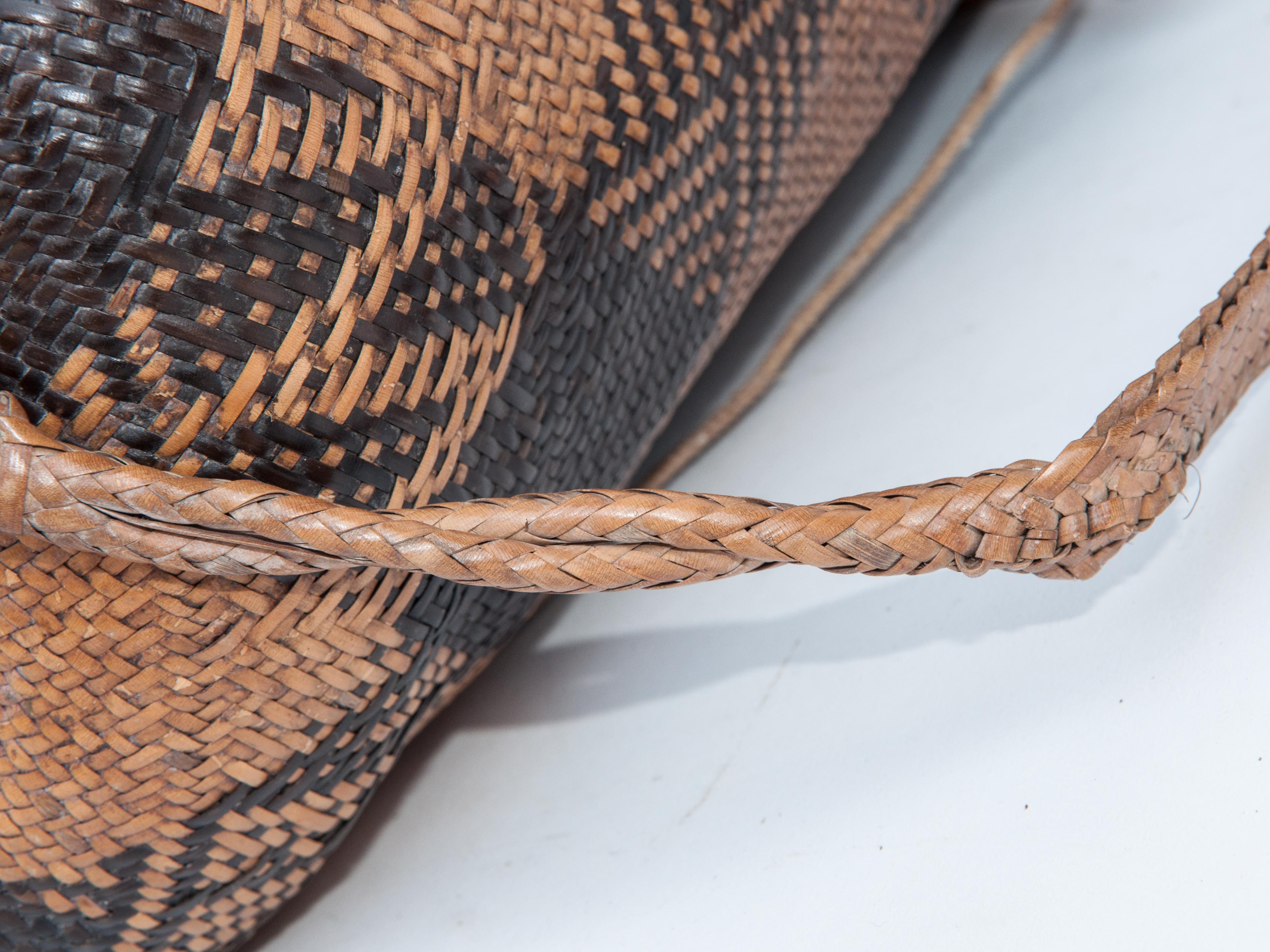 Rattan Drawstring Shoulder Bag Basket, Dayak of Borneo, Late 20th Century 3