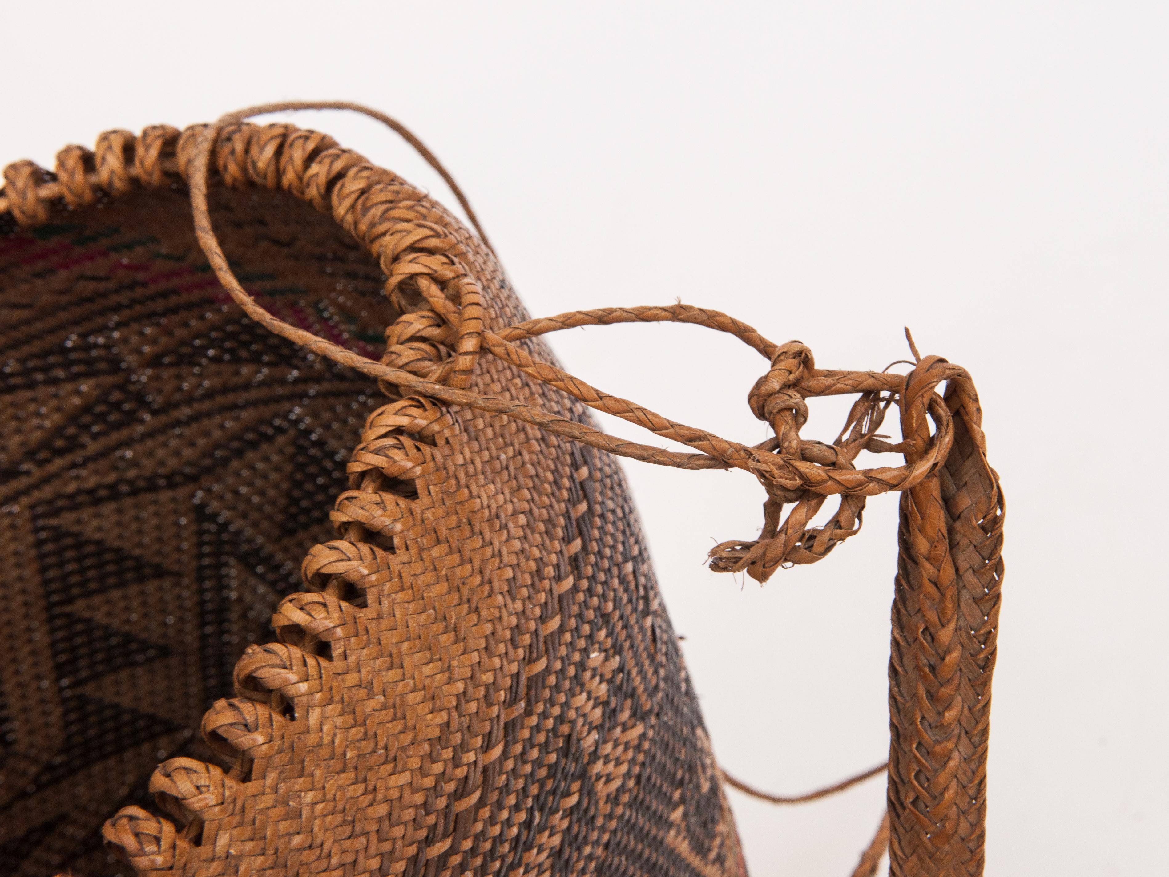 Rattan Drawstring Shoulder Bag Basket, Punan of Borneo, Late 20th Century 4