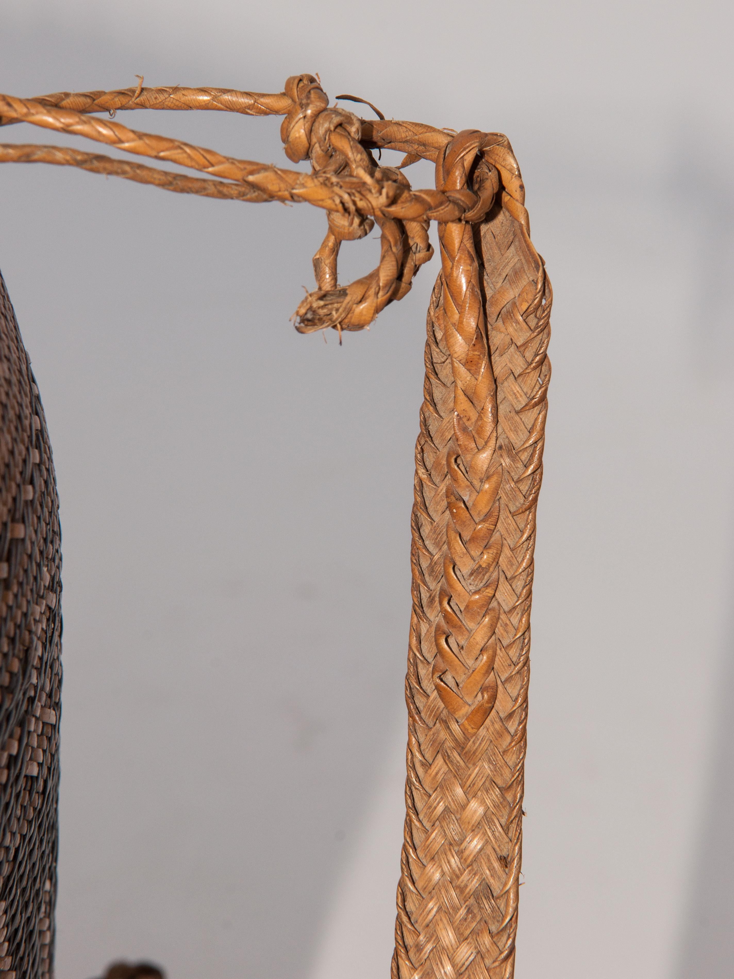 Rattan Drawstring Shoulder Bag Basket, Punan of Borneo, Late 20th Century 6