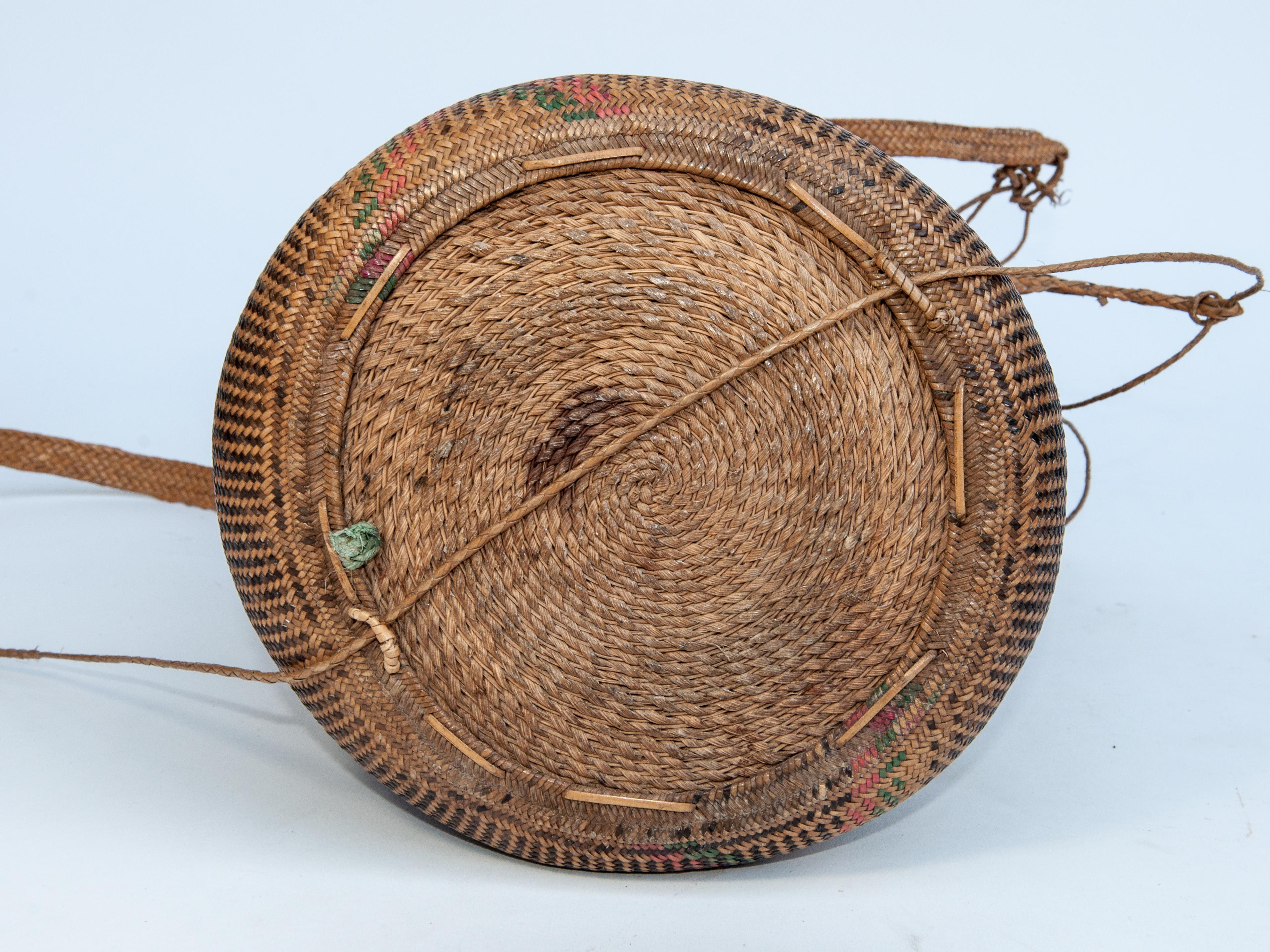 Rattan Drawstring Shoulder Bag Basket, Punan of Borneo, Late 20th Century 10