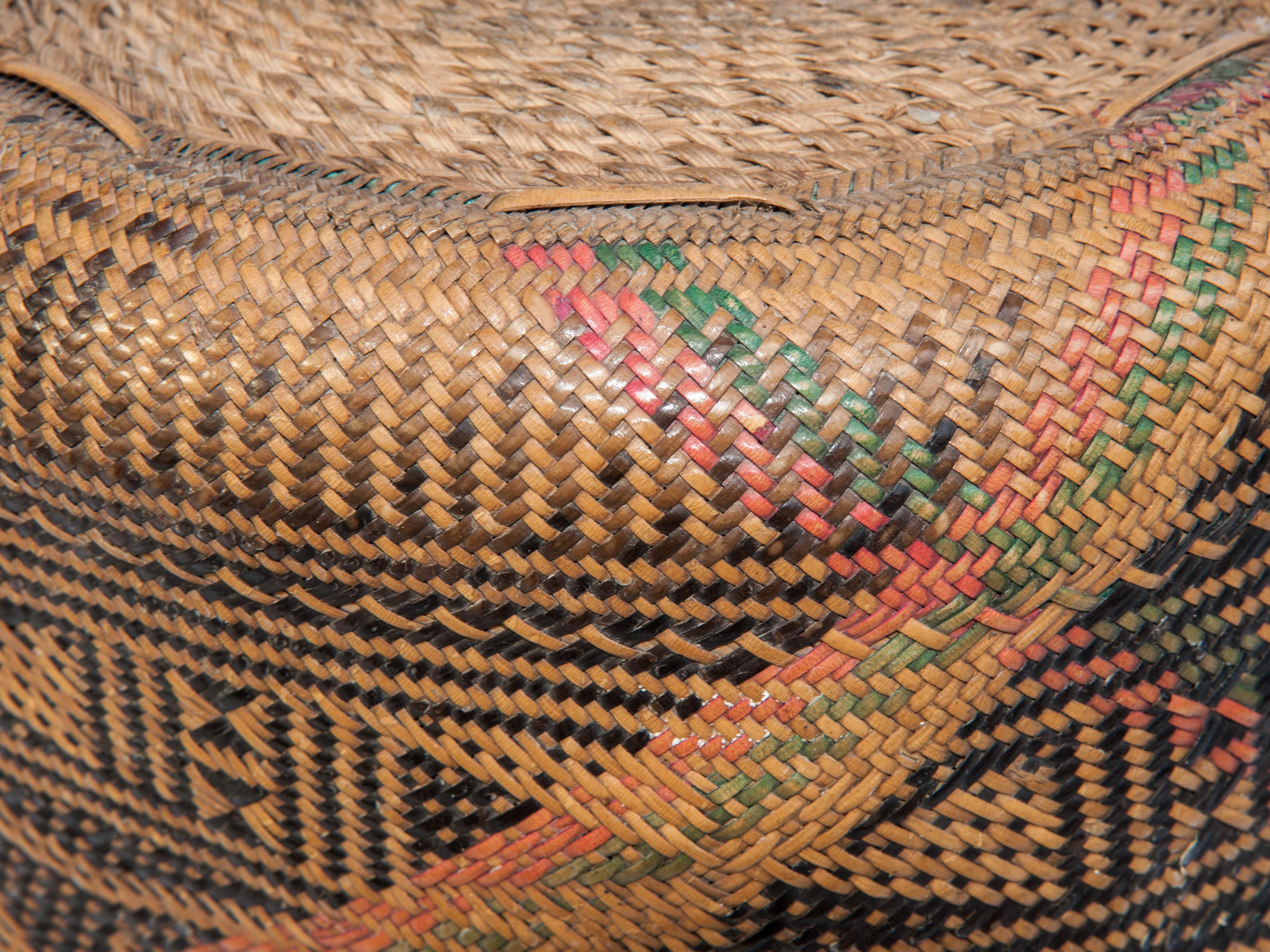 Rattan Drawstring Shoulder Bag Basket, Punan of Borneo, Late 20th Century 13