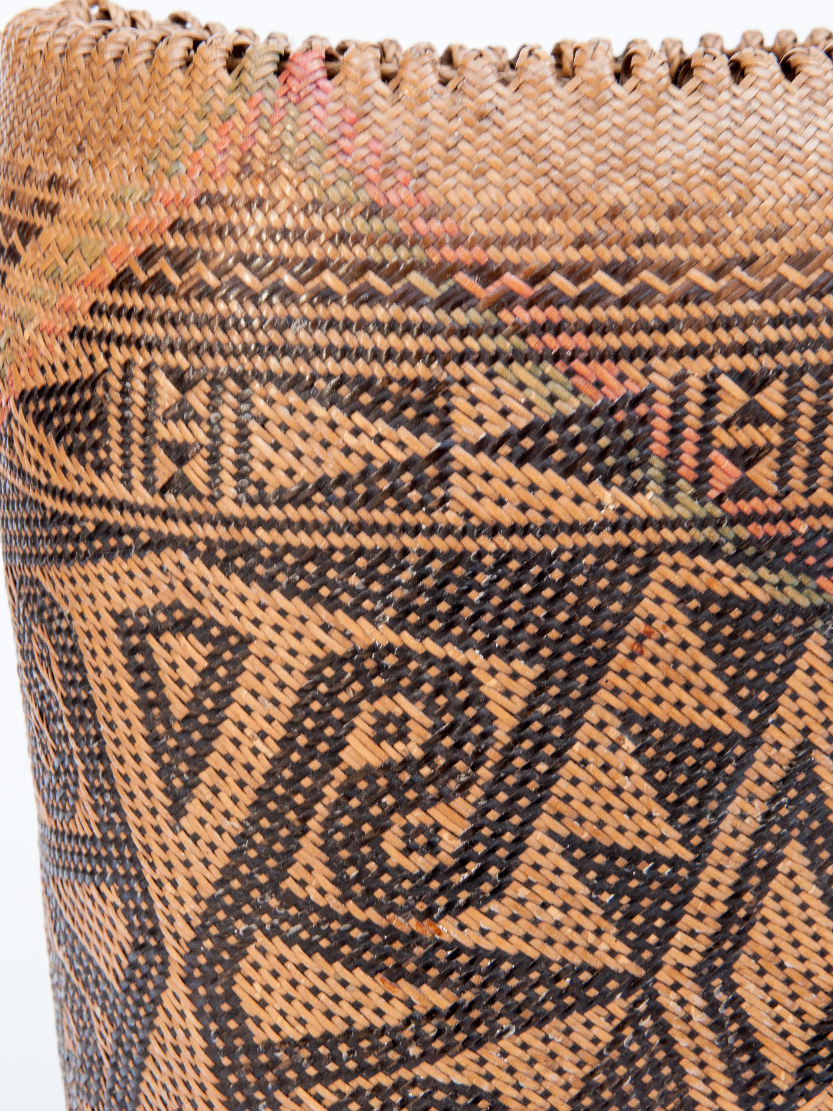 Rattan Drawstring Shoulder Bag Basket, Punan of Borneo, Late 20th Century 3