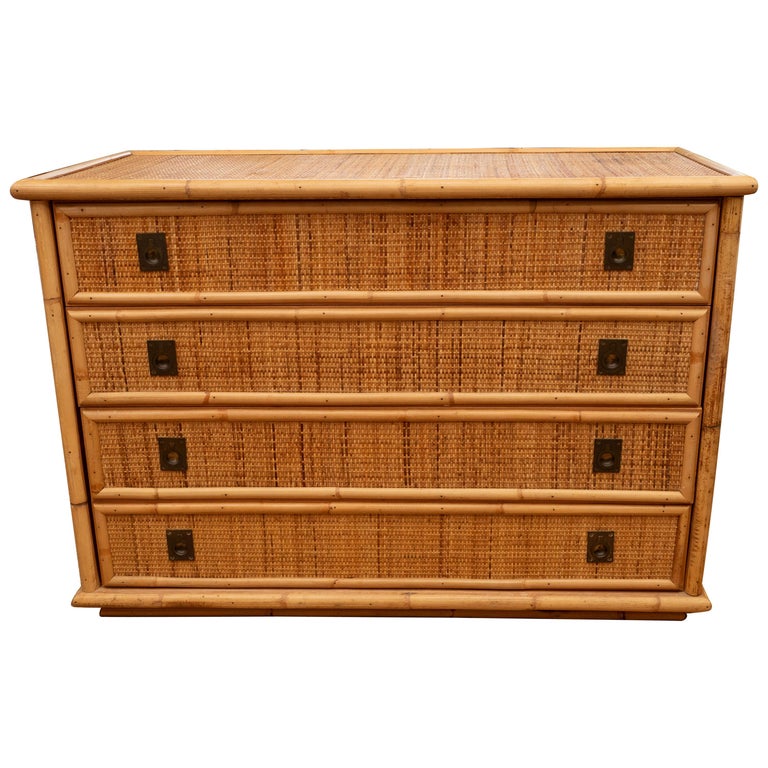 A Pair Of Dressers With Brass Campaign Style Hardware For Sale At