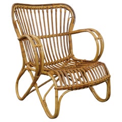 Vintage Rattan Dutch Design Belse 8 armchair, 1950, in very good condition