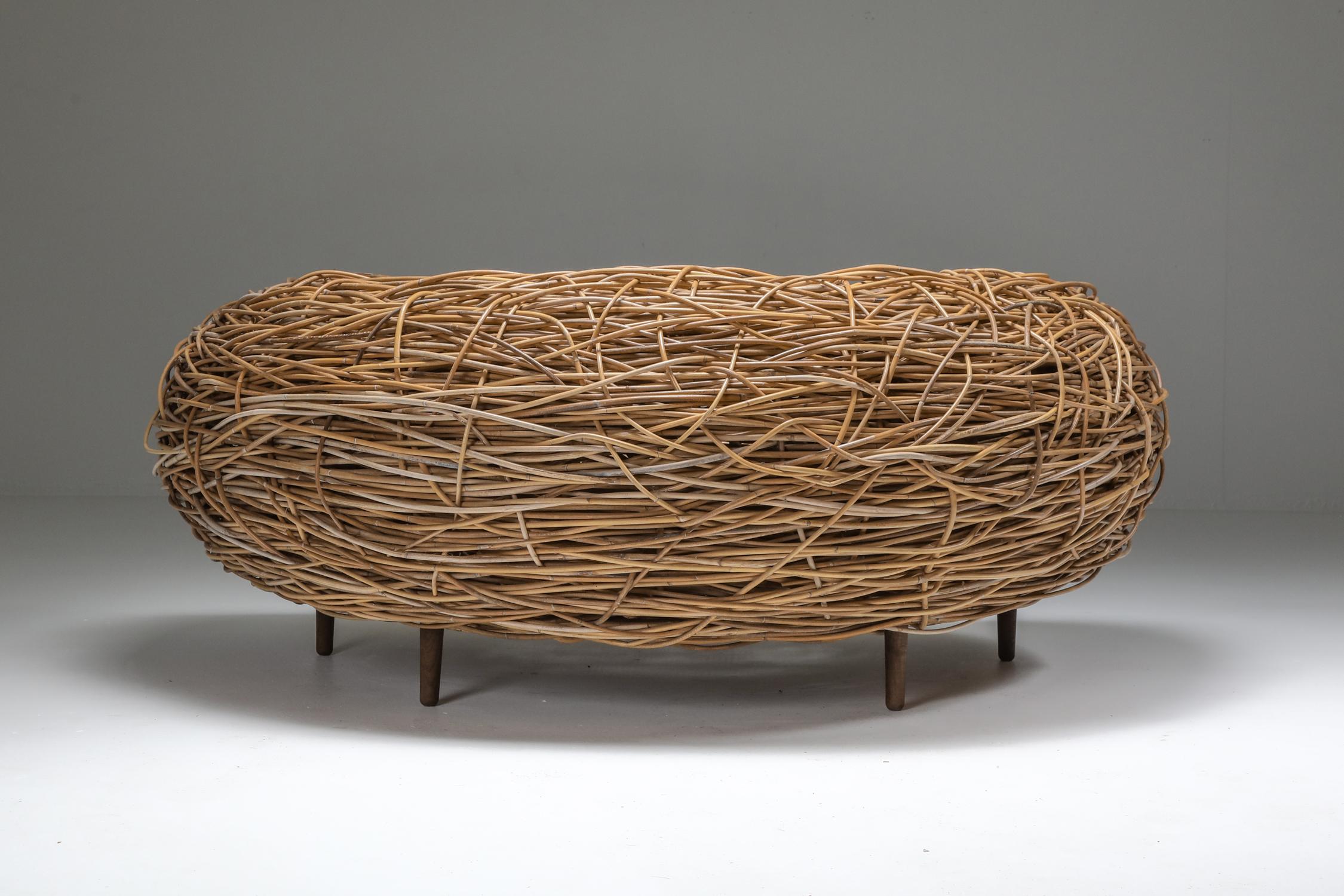 Contemporary Rattan Easy Chair in the Style of Campana Brothers & Porky Hefer, 2000s