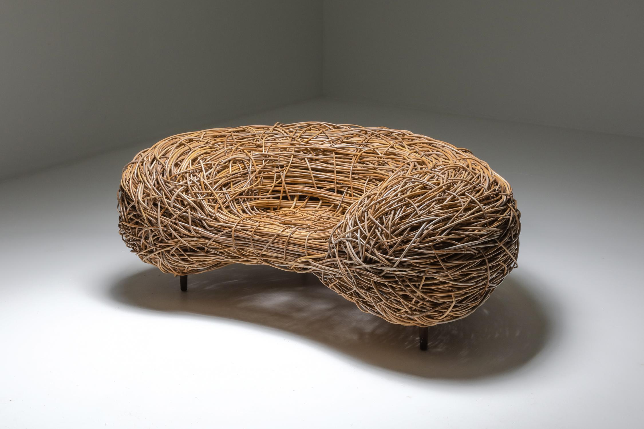 Rattan Easy Chair in the Style of Campana Brothers & Porky Hefer, 2000s 2