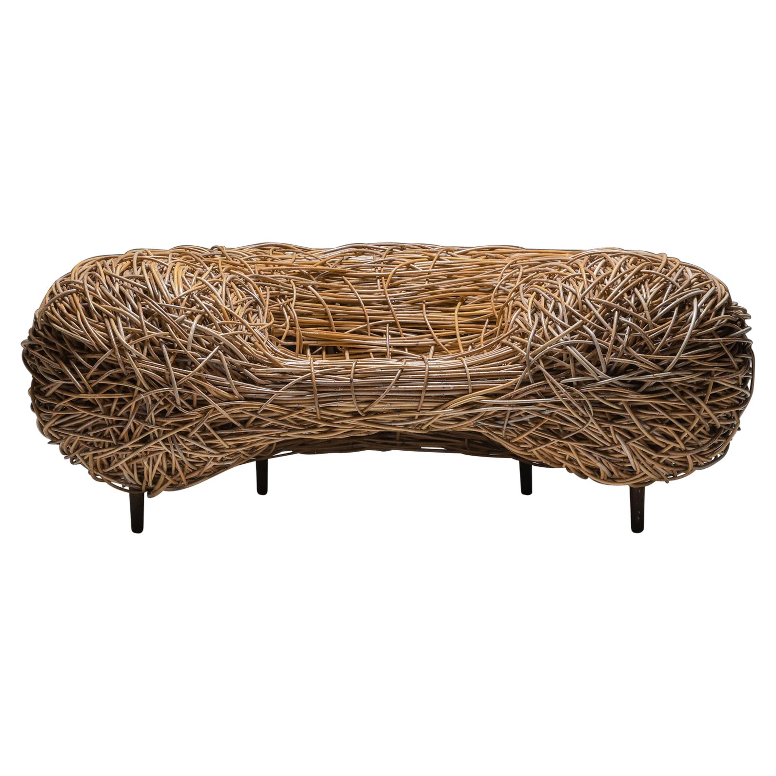 Rattan Easy Chair in the Style of Campana Brothers & Porky Hefer