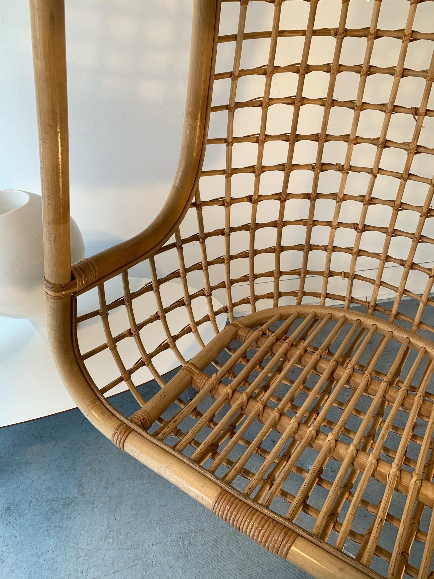 Sillón jaula de ratán, Italia, años 80 en venta 4