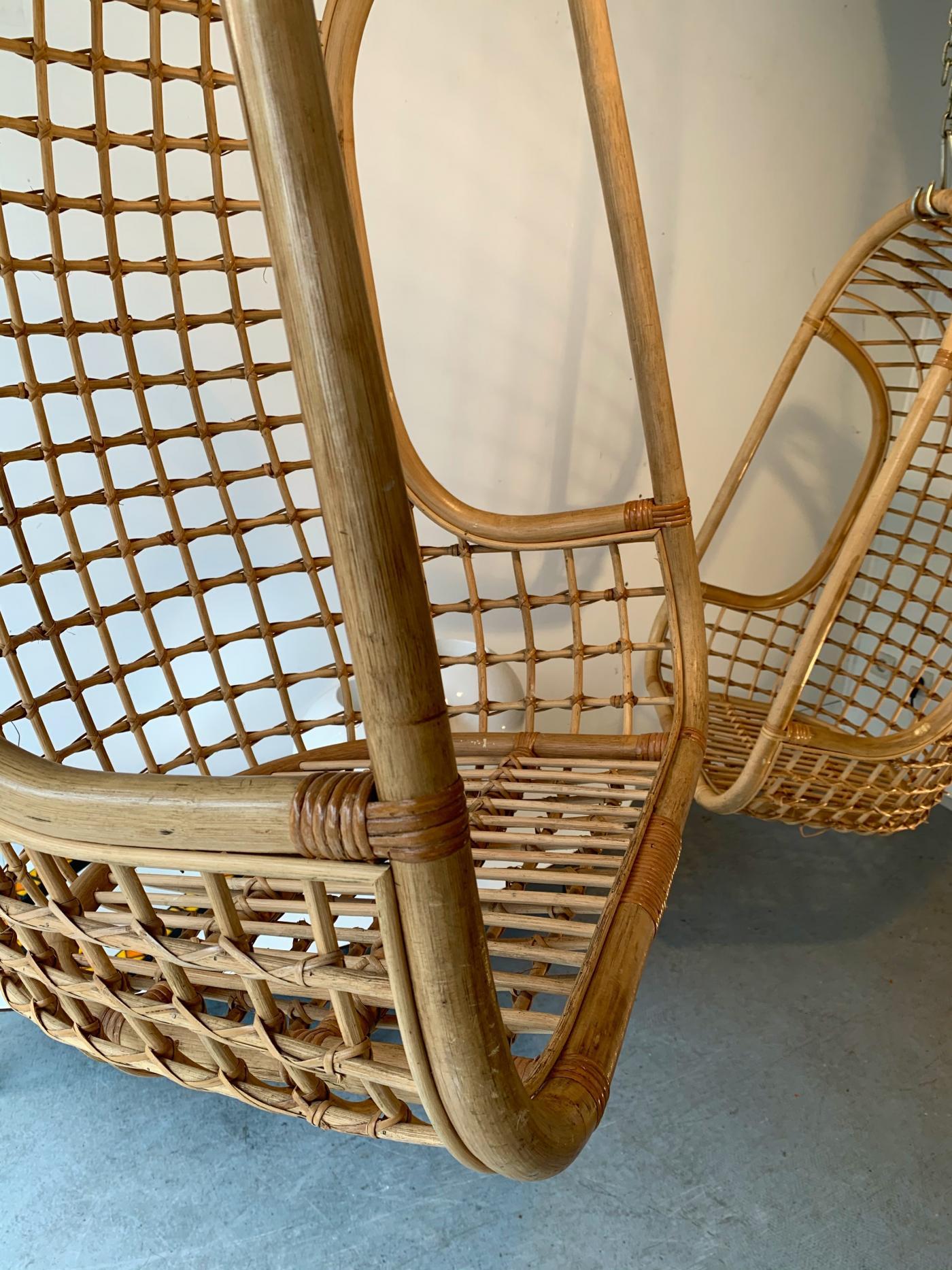 Rattan Egg Cage Armchair, Italy, 1980s For Sale 5