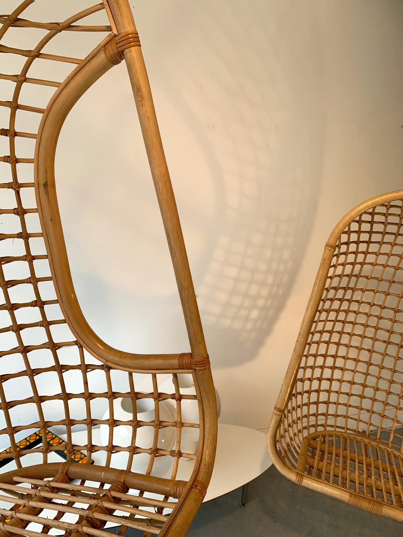 Rattan Egg Cage Armchair, Italy, 1980s For Sale 2