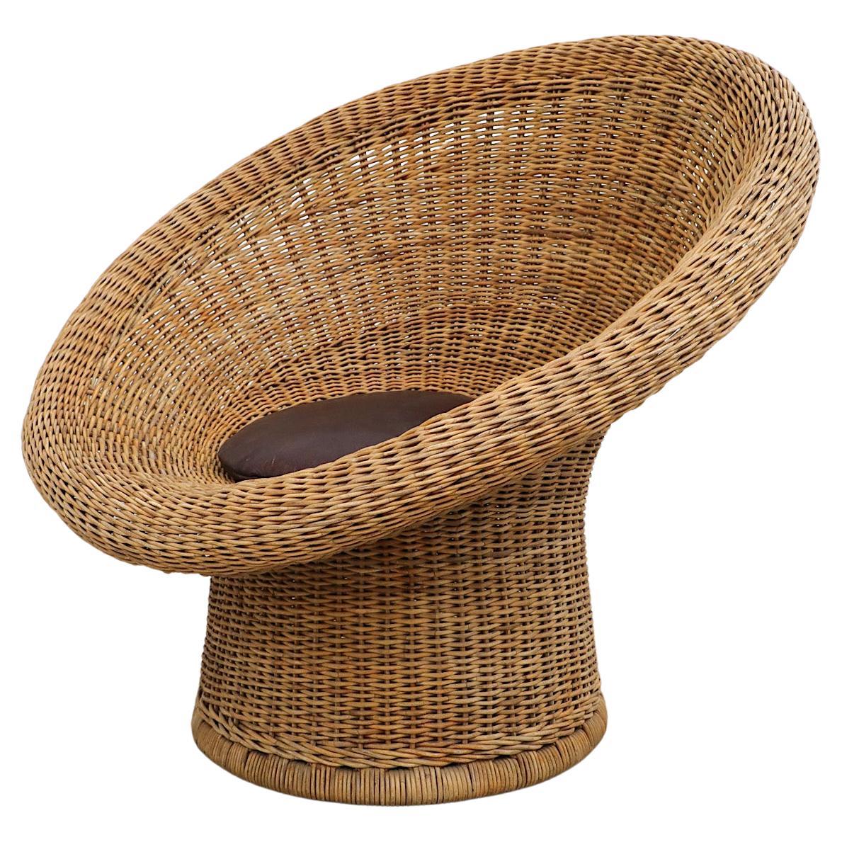 Loungesessel „E10“ oder „Korbsessel“ aus Rattan von Egon Eiermann, 1949