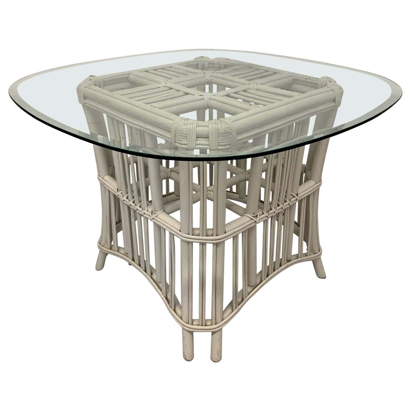Rattan Ficks Reed Pedestal Dining Table For Sale at 1stDibs