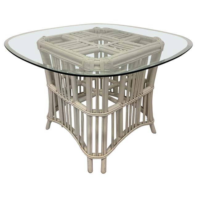 Rattan Ficks Reed Pedestal Dining Table For Sale at 1stDibs
