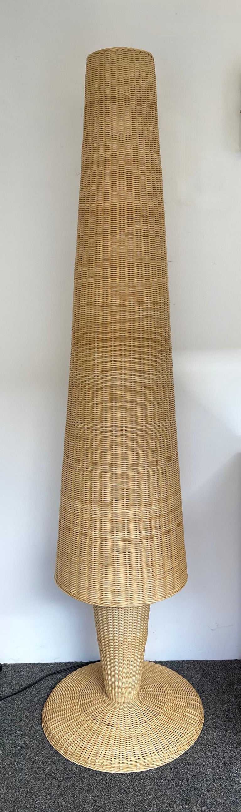 Rattan Floor Lamp by Gasparucci Italo, Italy, 1980s For Sale at 1stDibs