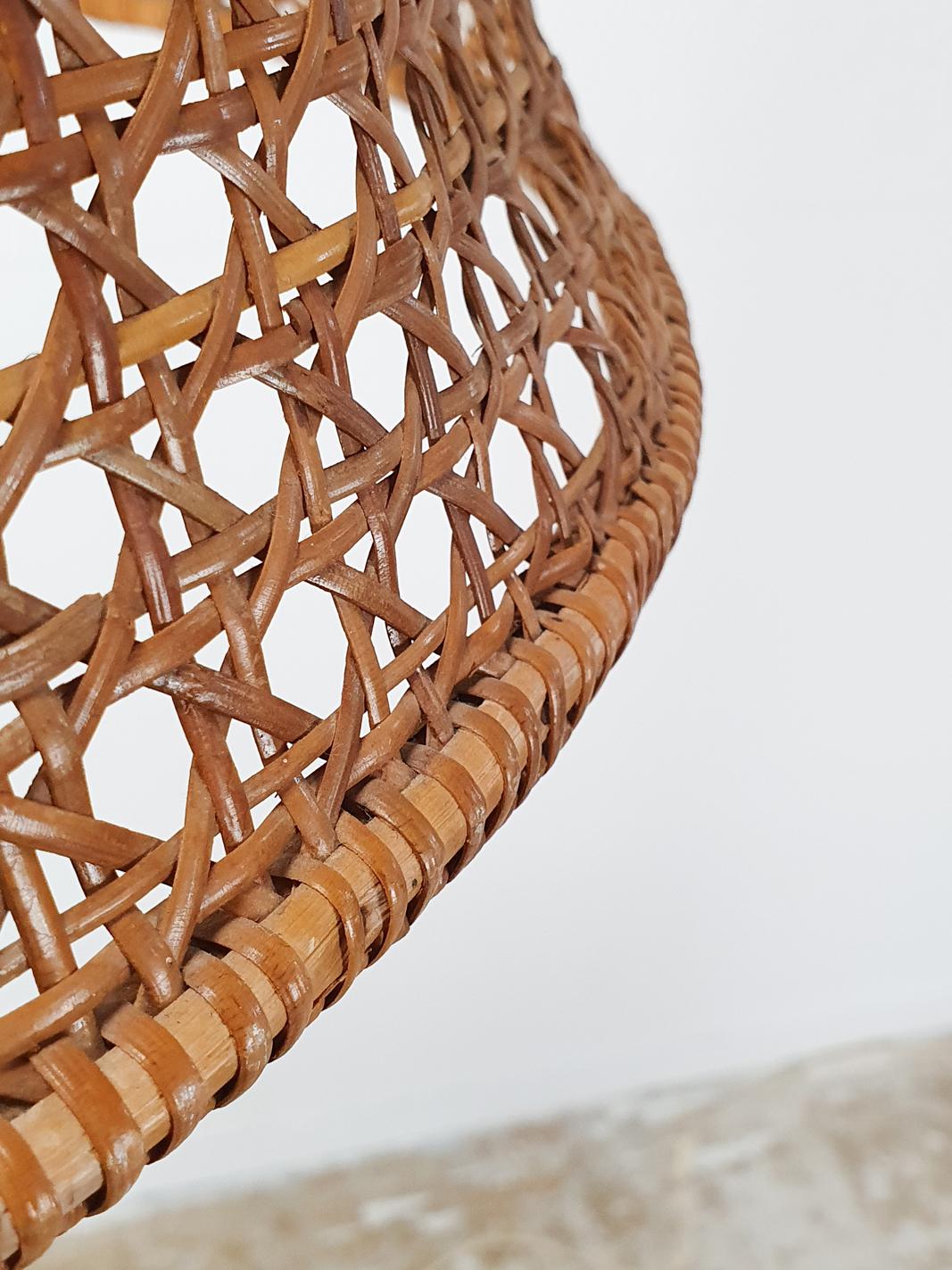 Mid-20th Century Rattan Floor Lamp