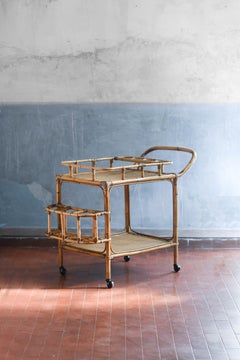 Rattan food trolley, Italy 1980
