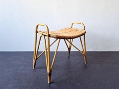 Rattan footstool for Rohé Noordwolde, The Netherlands 1960's
