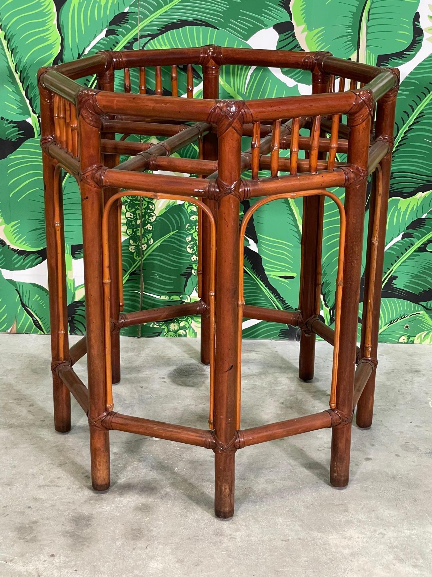 Octagonal Rattan Table Rattan Fretwork Octagon Dining Table Base For Sale at 1stDibs