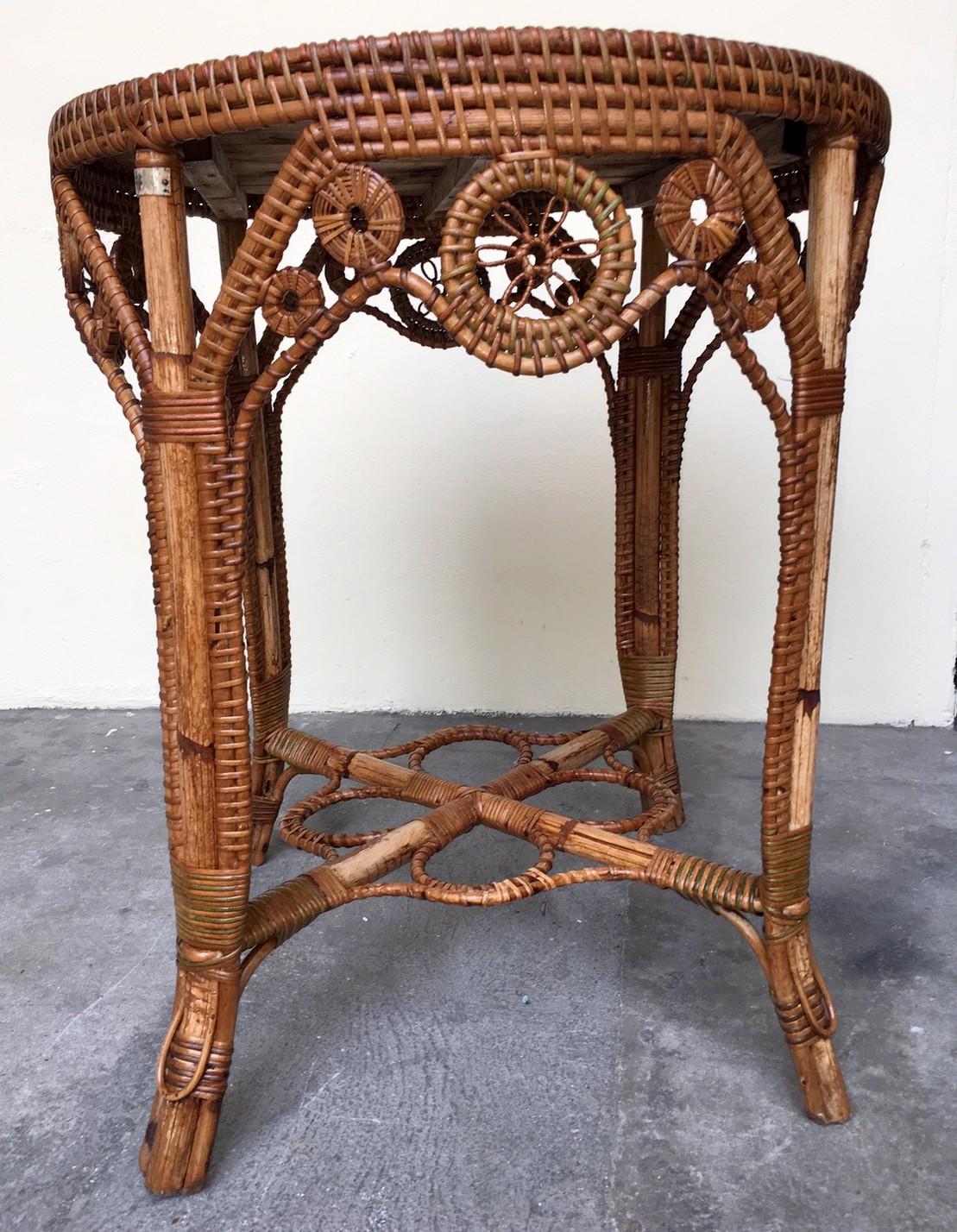 Rattan Garden Furniture Set by Maison Perret Vibert, Second Half of 19th Century In Good Condition For Sale In Paris, FR