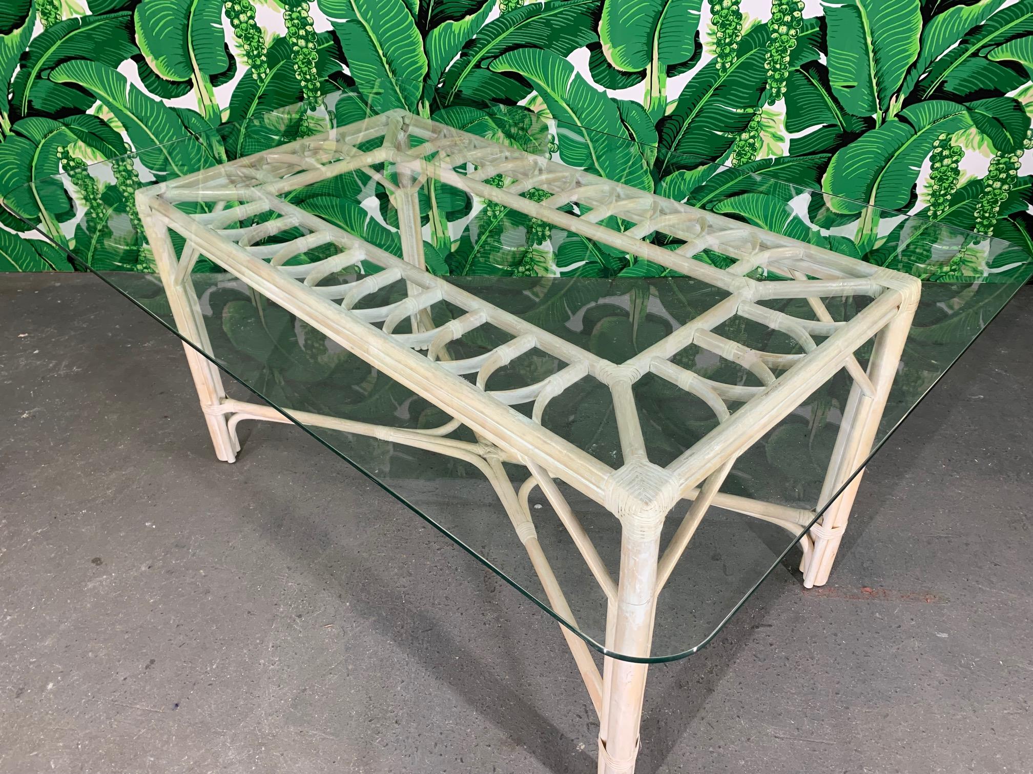 Rattan Glass Top Dining Table at 1stDibs rattan glass dining table